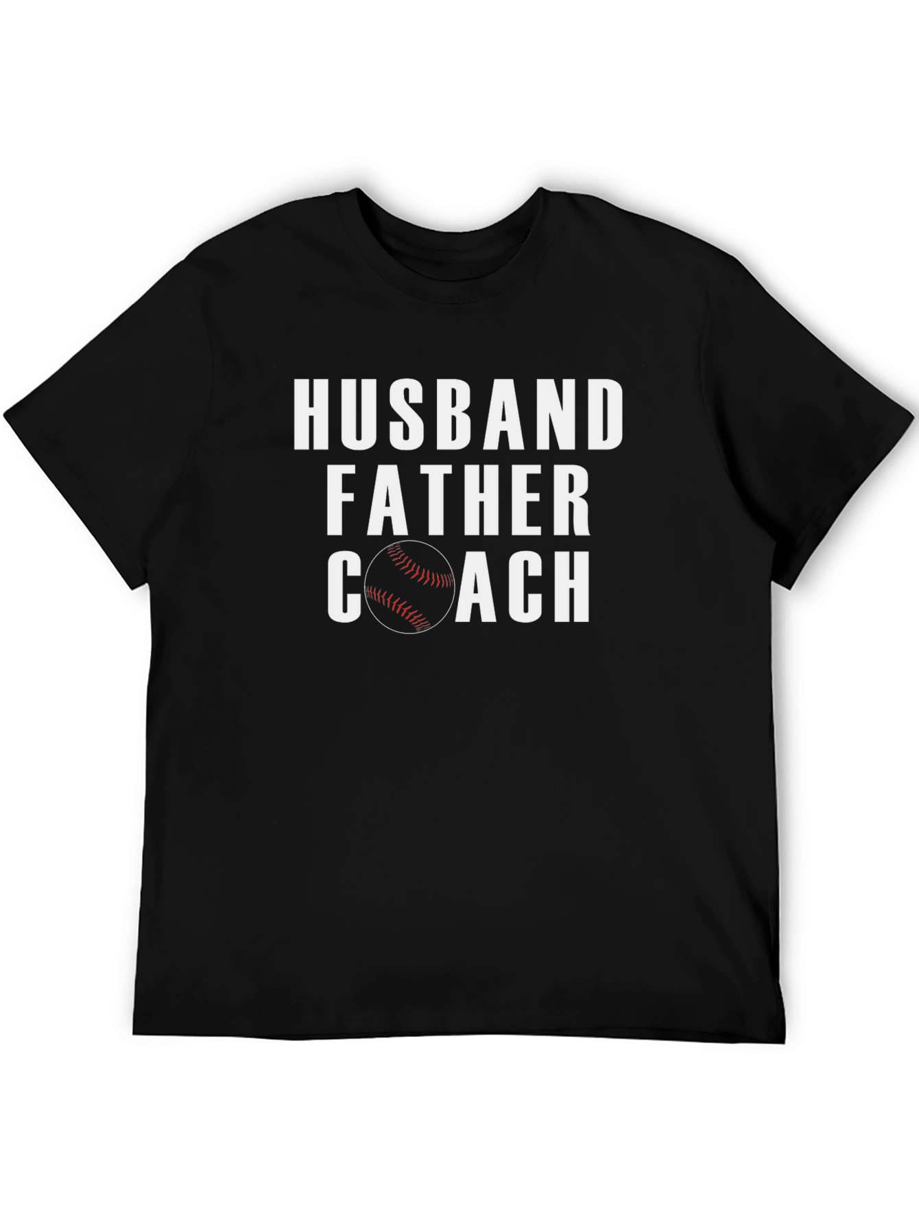 Husband Father Coach T-Shirt Baseball Dad Tee