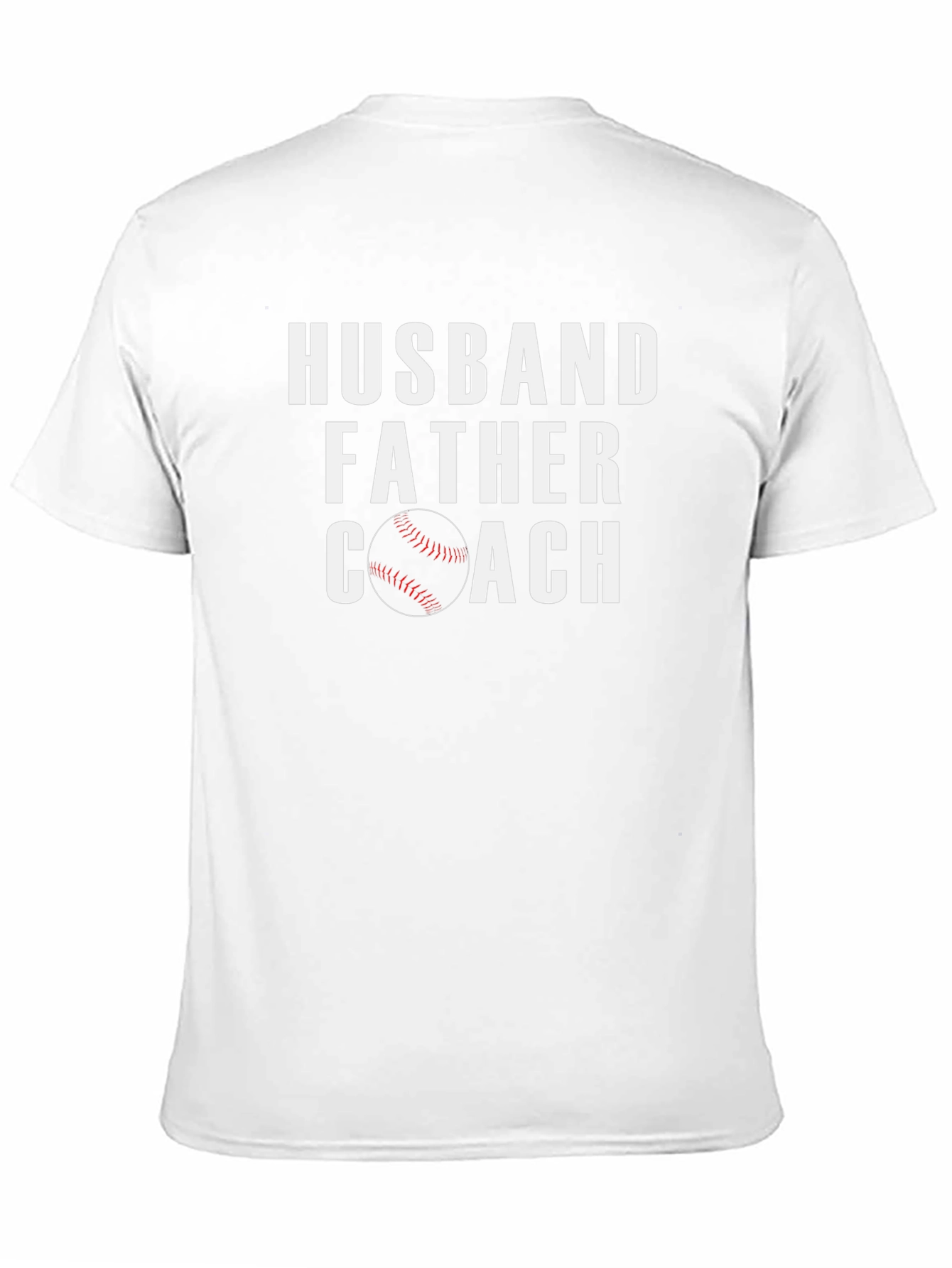 Husband Father Coach T-Shirt Baseball Dad Tee
