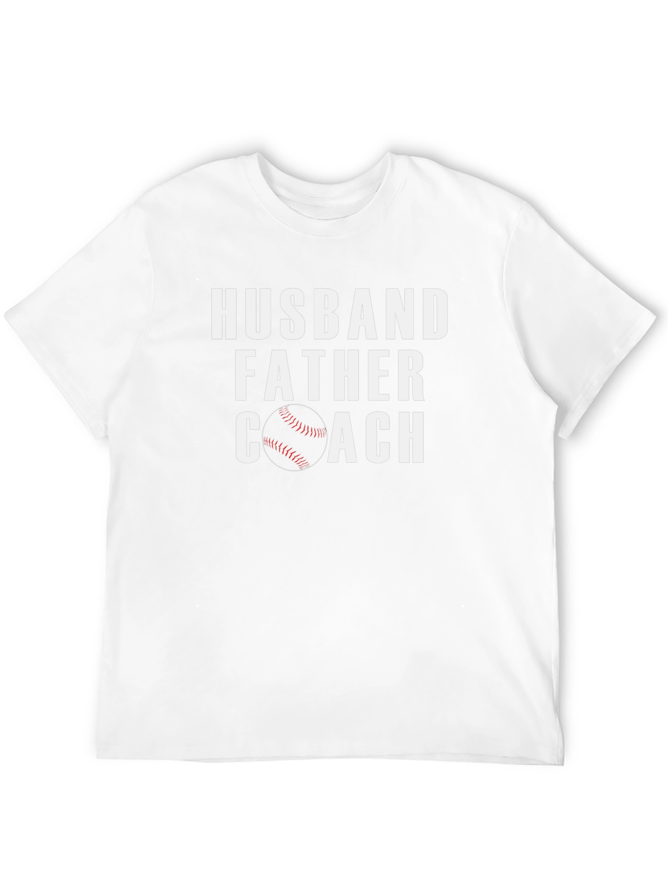 Husband Father Coach T-Shirt Baseball Dad Tee
