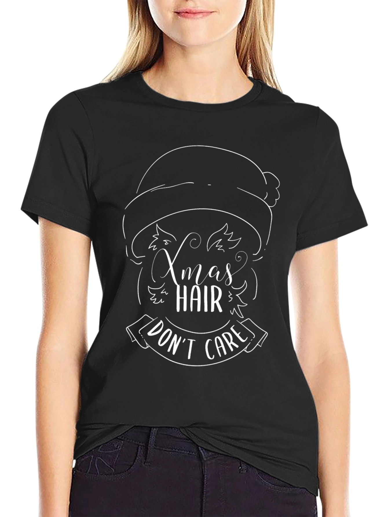 Xmas Hair Dont Care Graphic Tee
