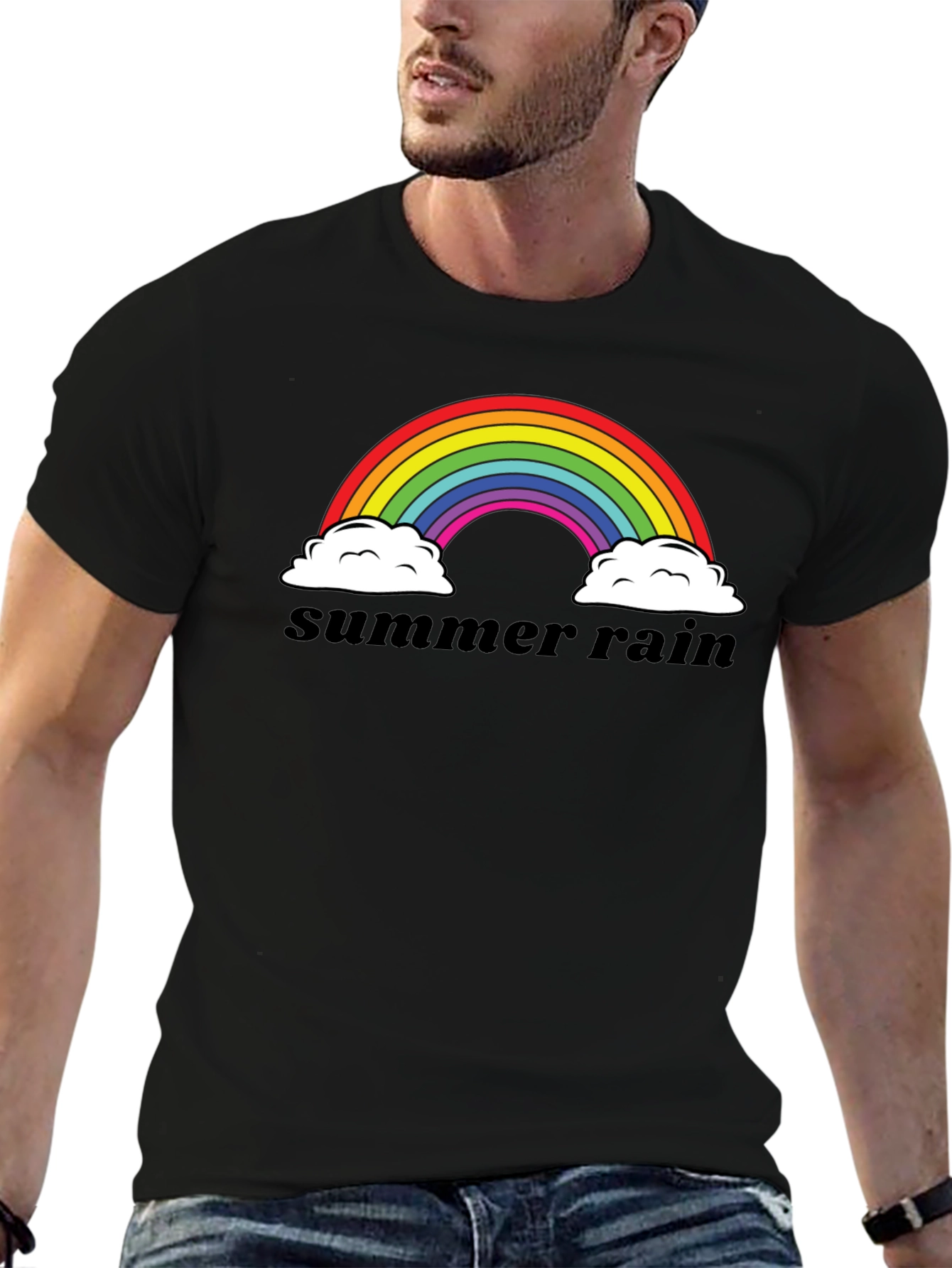 Summer Rain Rainbow Graphic T-Shirt