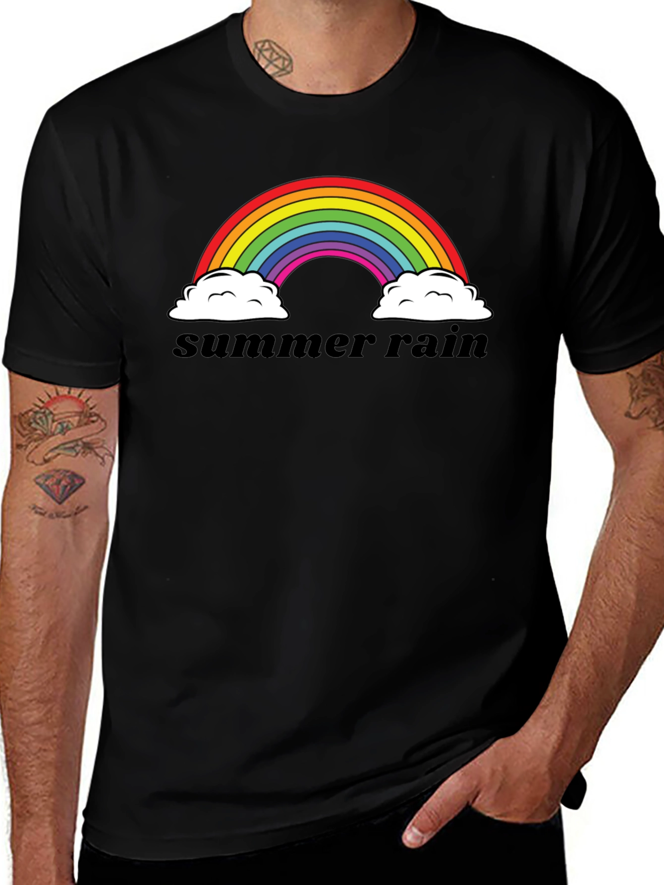 Summer Rain Rainbow Graphic T-Shirt