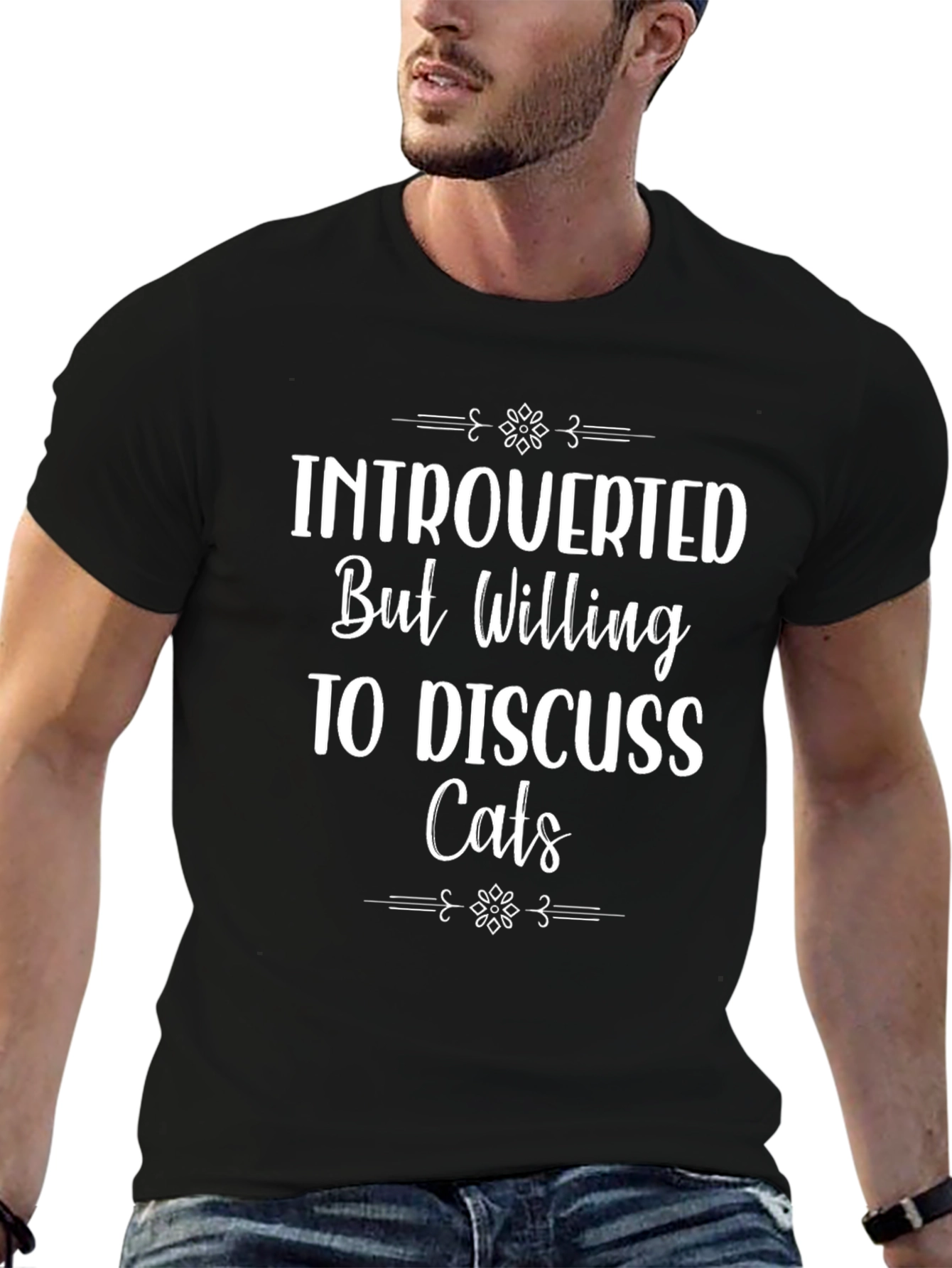 Introverted Cat Lover T-Shirt - Funny Graphic Tee