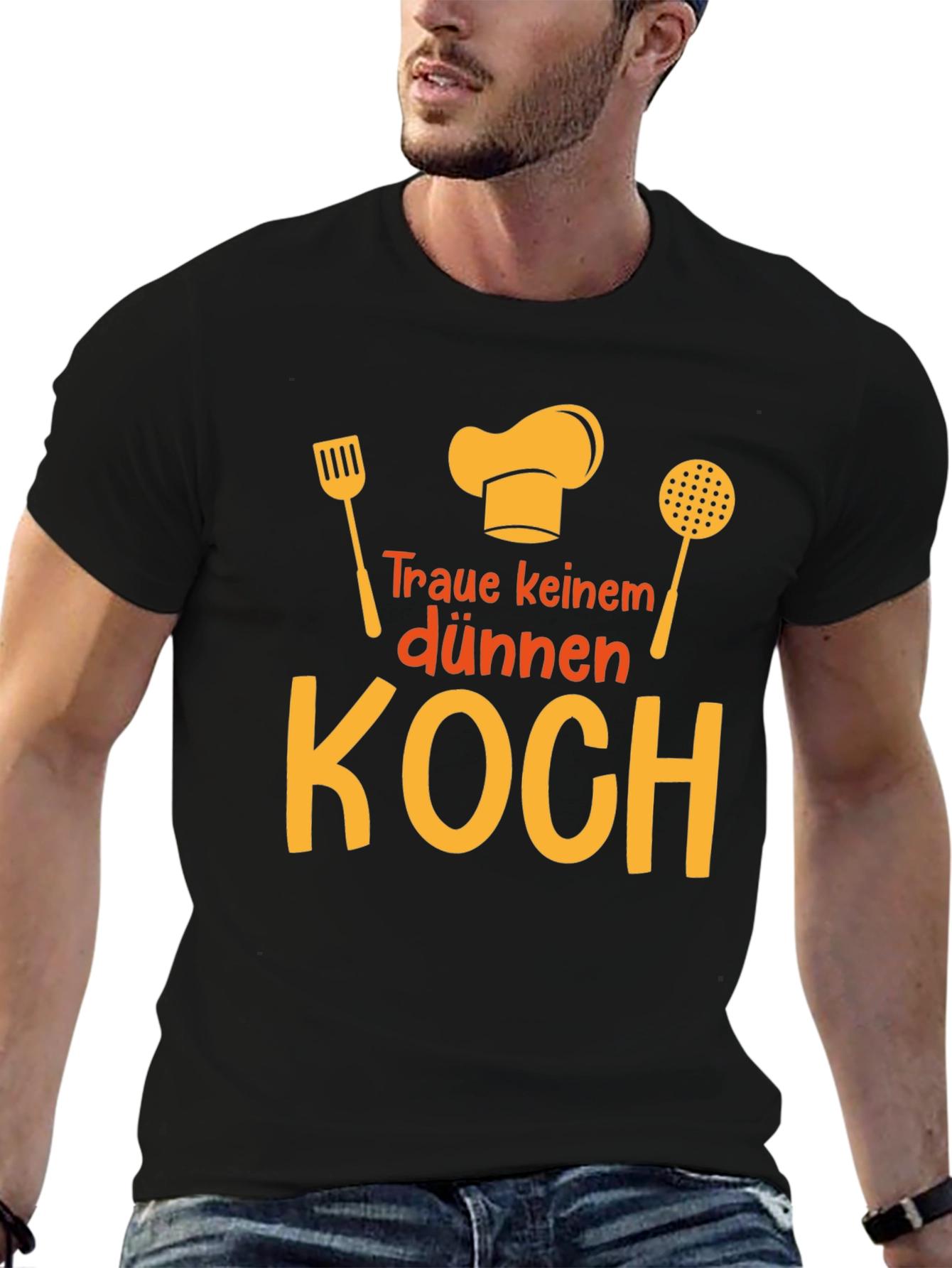 Funny Chef T-Shirt: Traue keinem dünnen Koch