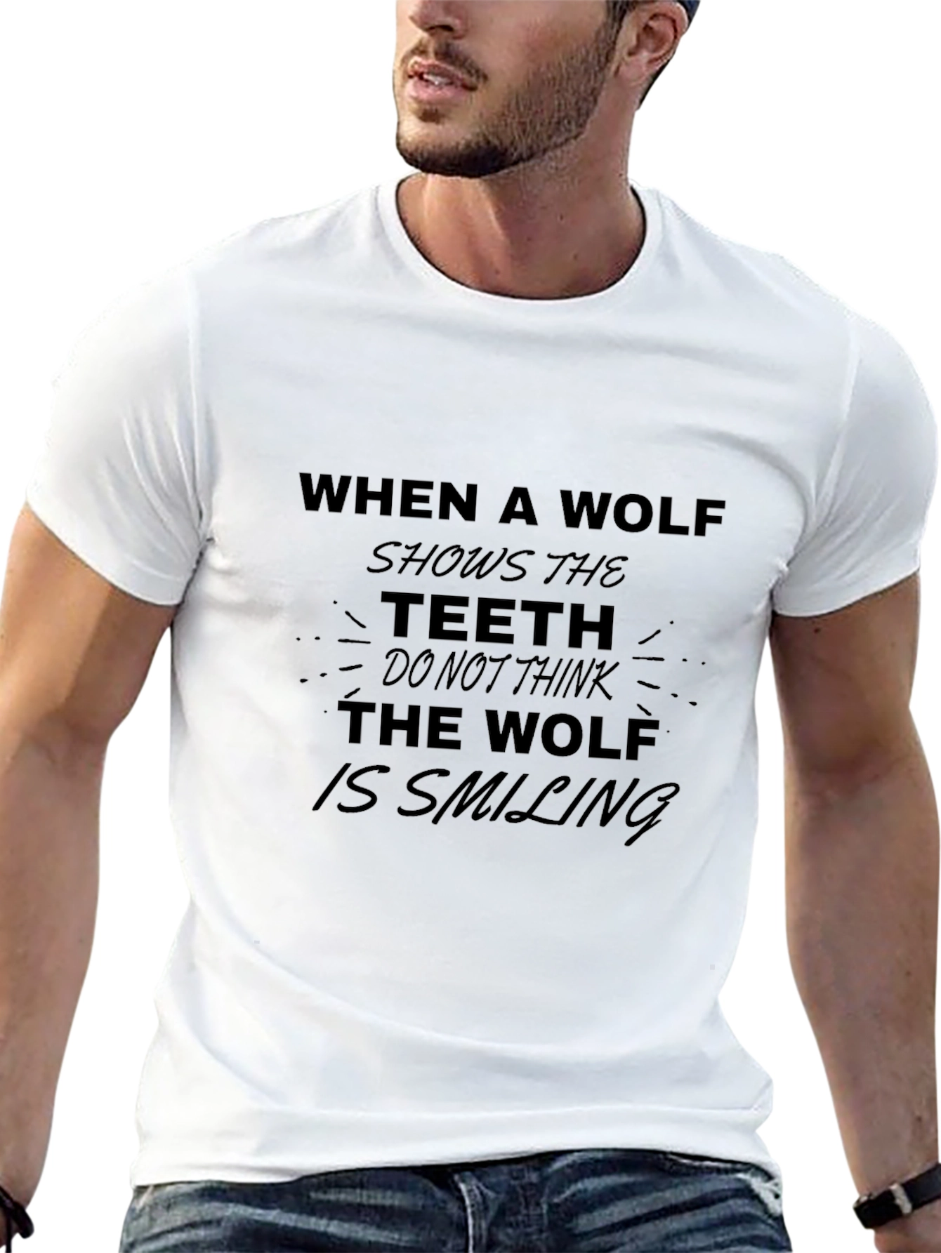 Wolf Teeth Graphic Print Tee