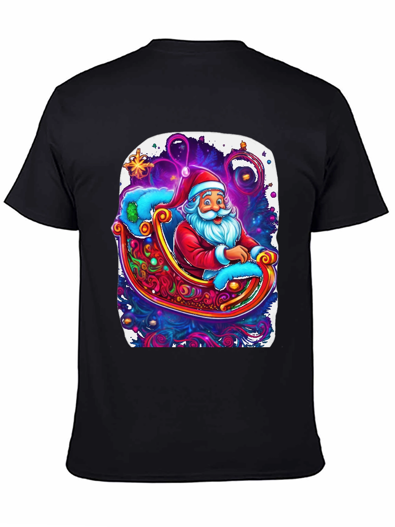 Santa Sleigh Graphic Tee - Holiday Cheer Shirt