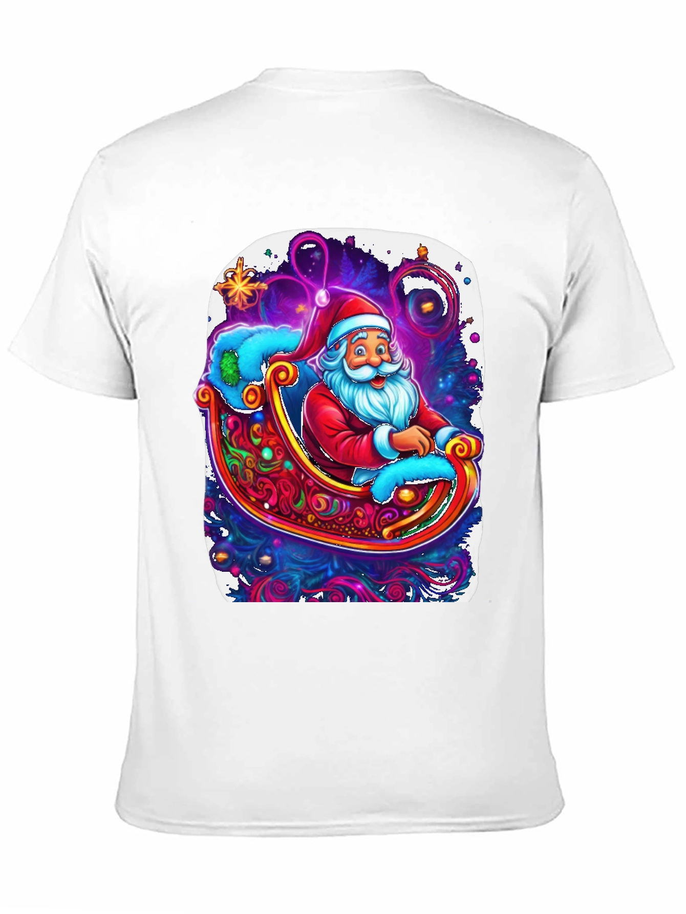 Santa Sleigh Graphic Tee - Holiday Cheer Shirt