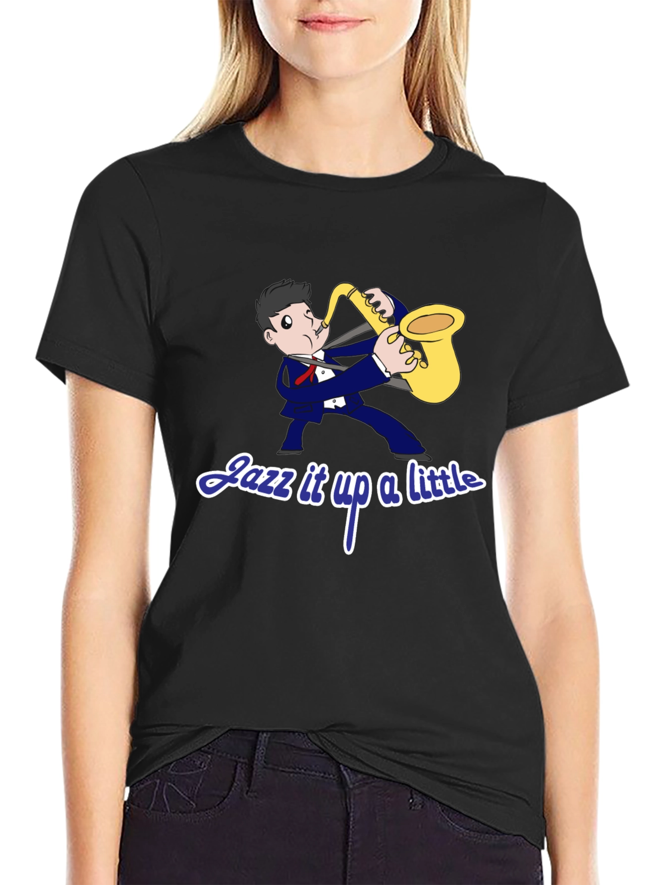 Jazz Musician Graphic T-Shirt - Black
