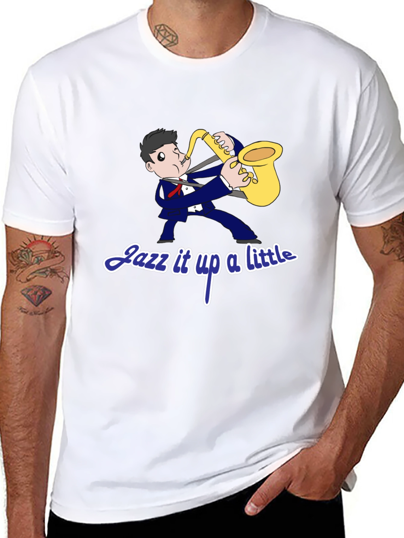 Jazz Musician Graphic T-Shirt - Black