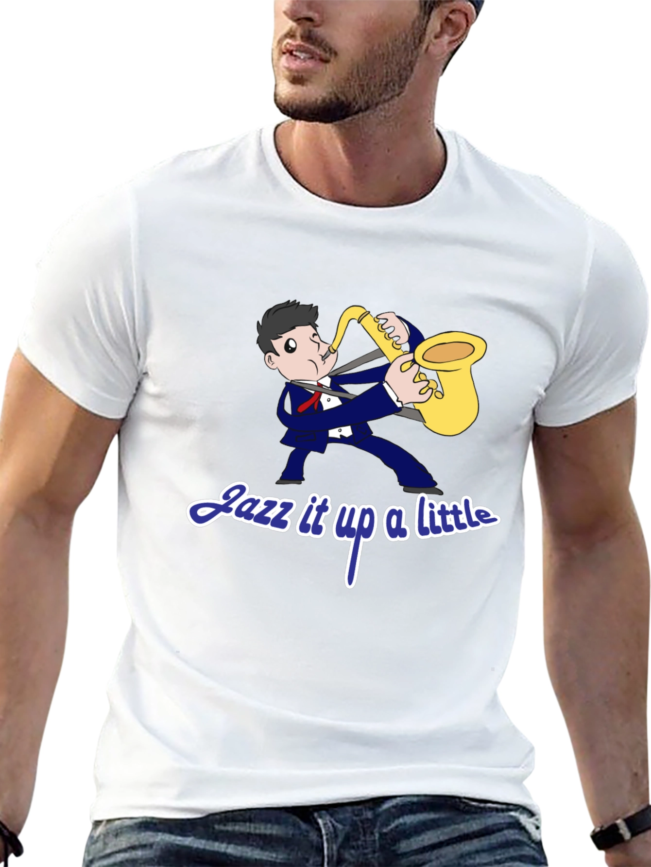 Jazz Musician Graphic T-Shirt - Black