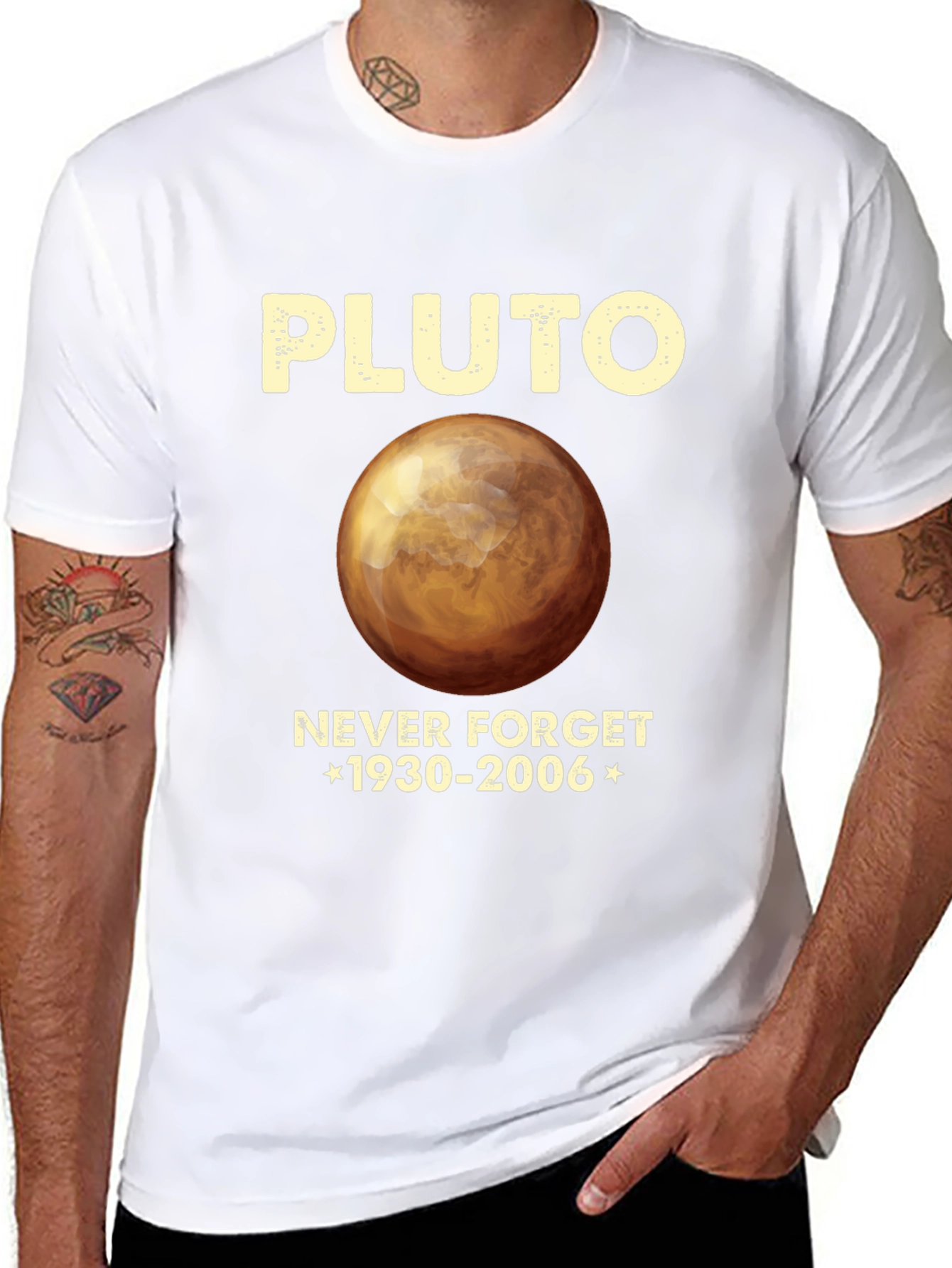 Pluto Never Forget T-Shirt - Retro Space Tee