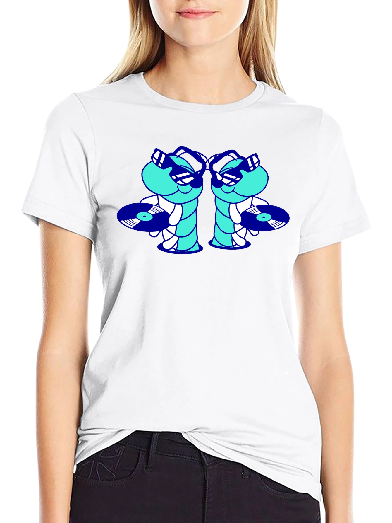 Cool DJ Worms Black T-Shirt