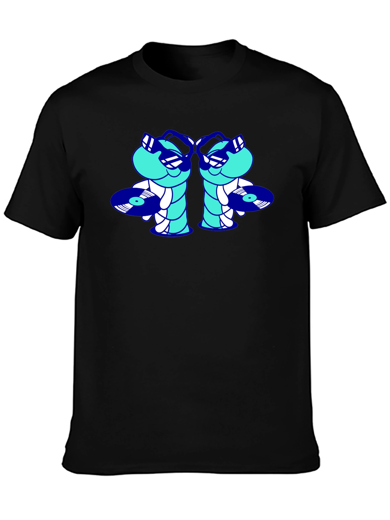 Cool DJ Worms Black T-Shirt