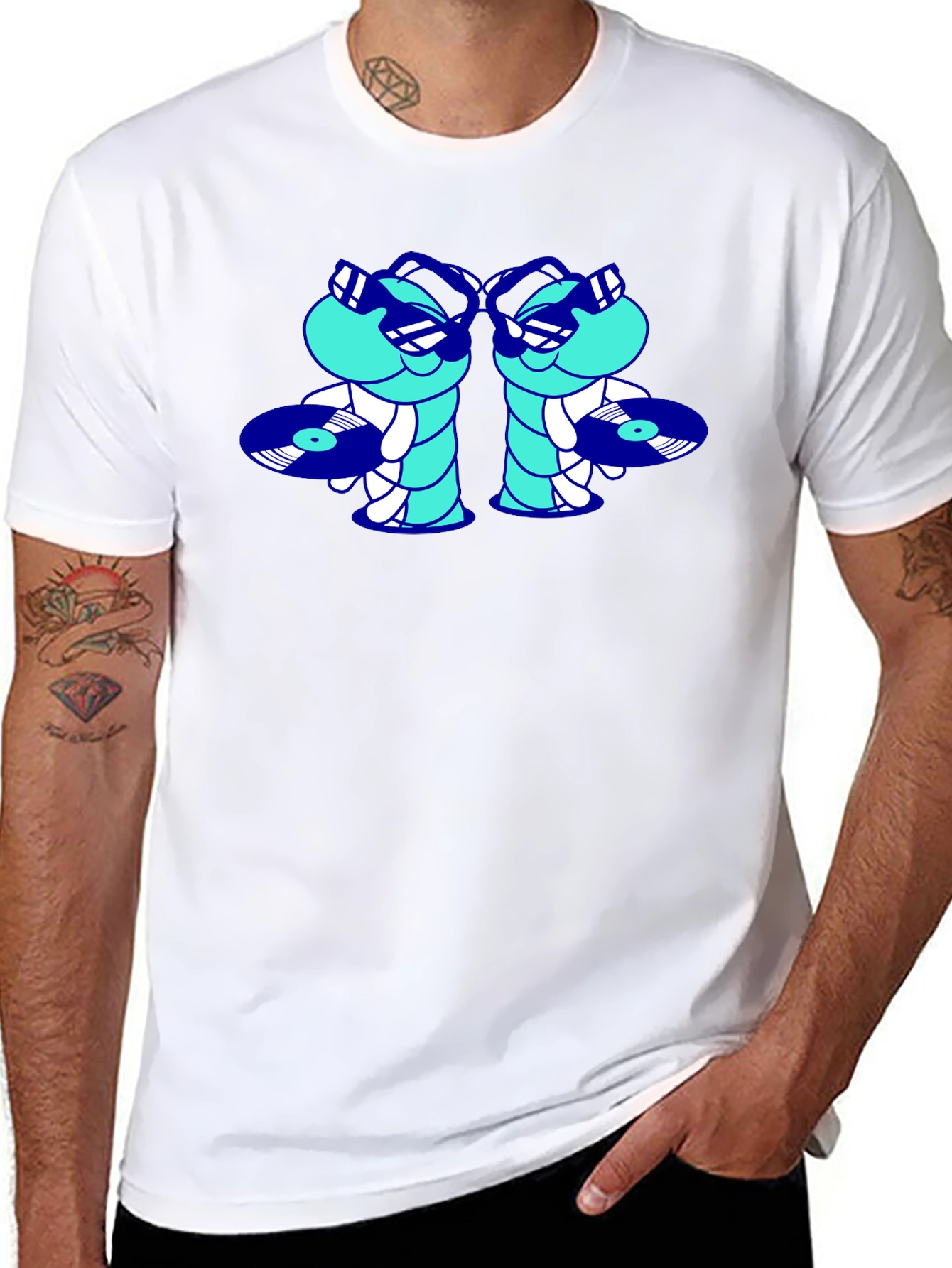 Cool DJ Worms Black T-Shirt