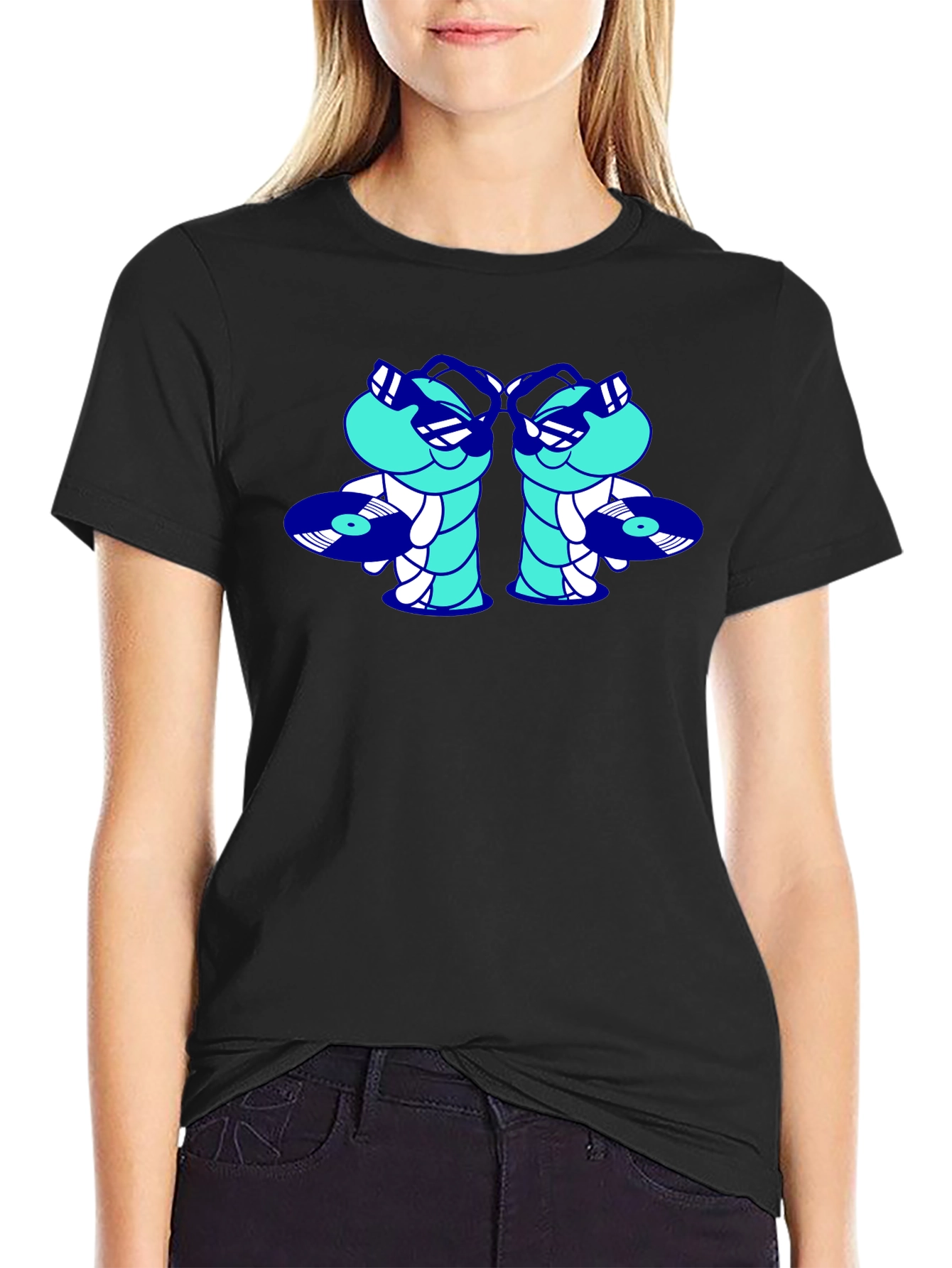 Cool DJ Worms Black T-Shirt