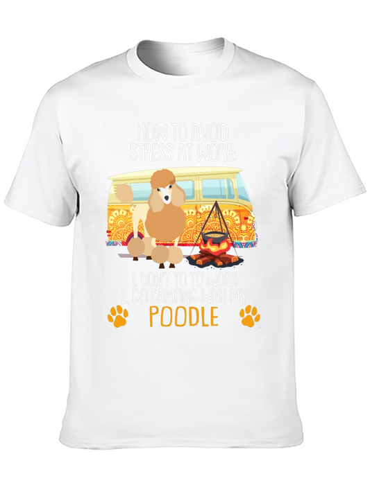 Avoid Stress Poodle Camping T-Shirt