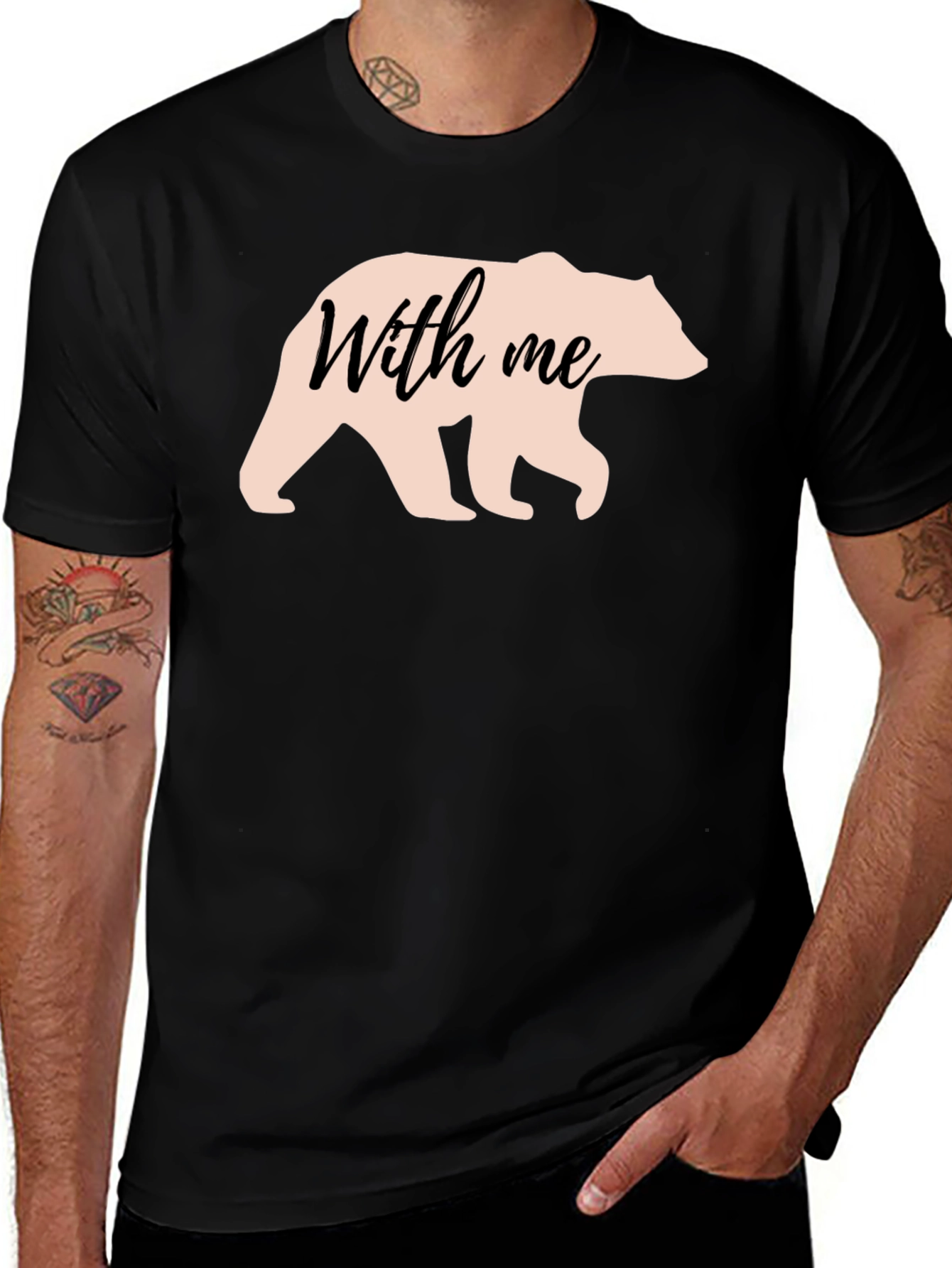 Bear With Me Graphic Tee - Mens Casual T-Shirt