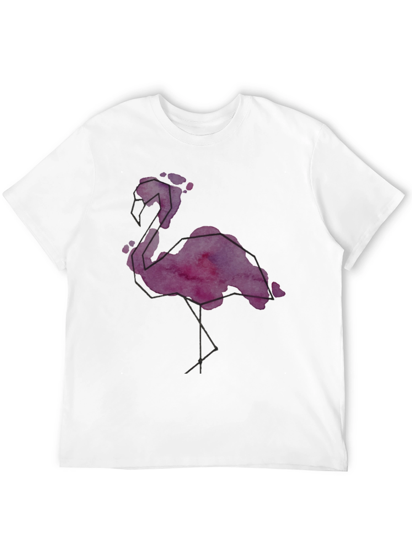 Geometric Flamingo Graphic Tee - Stylish Mens Black T-Shirt