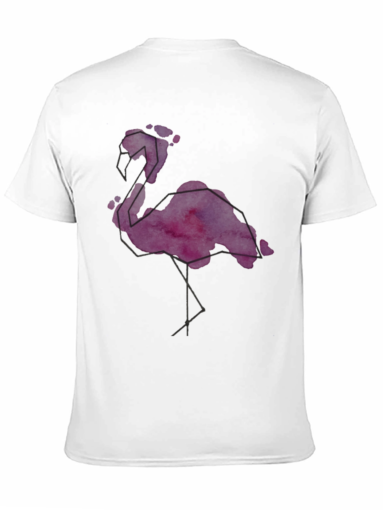 Geometric Flamingo Graphic Tee - Stylish Mens Black T-Shirt