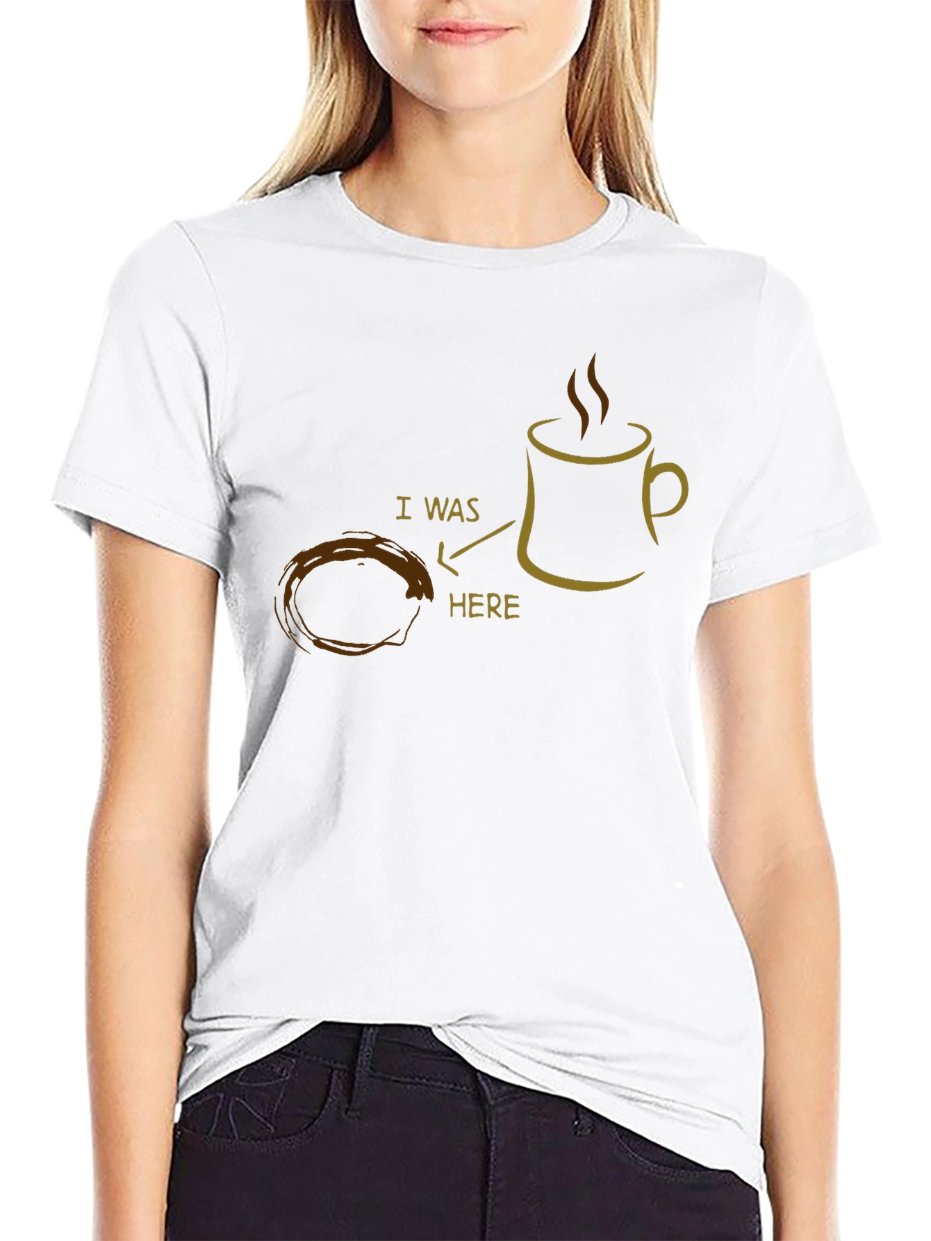 Coffee Lover T-Shirt: I Was Here Mug Design
