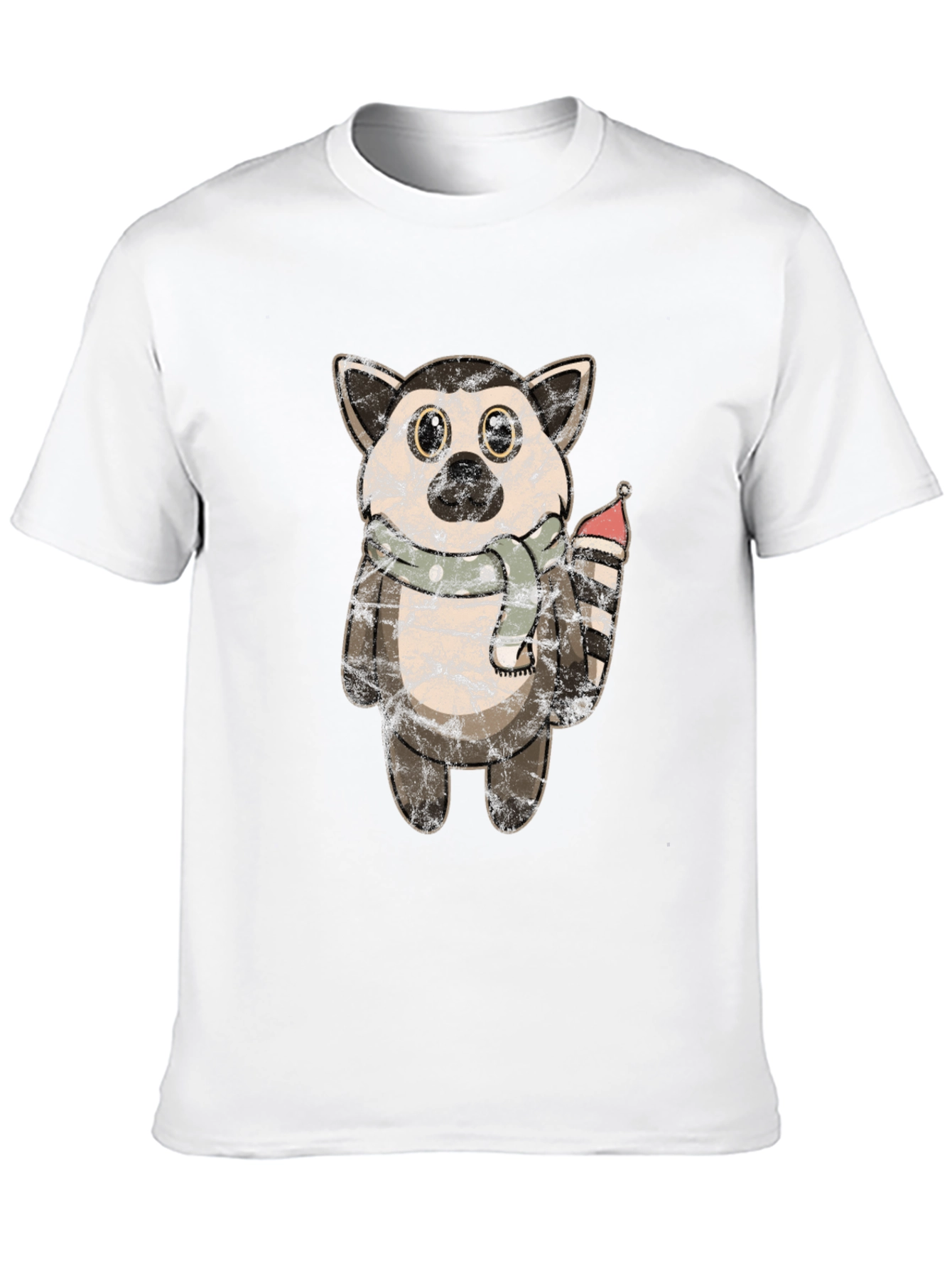 Lemur Plush Graphic Tee - Soft Black Cotton
