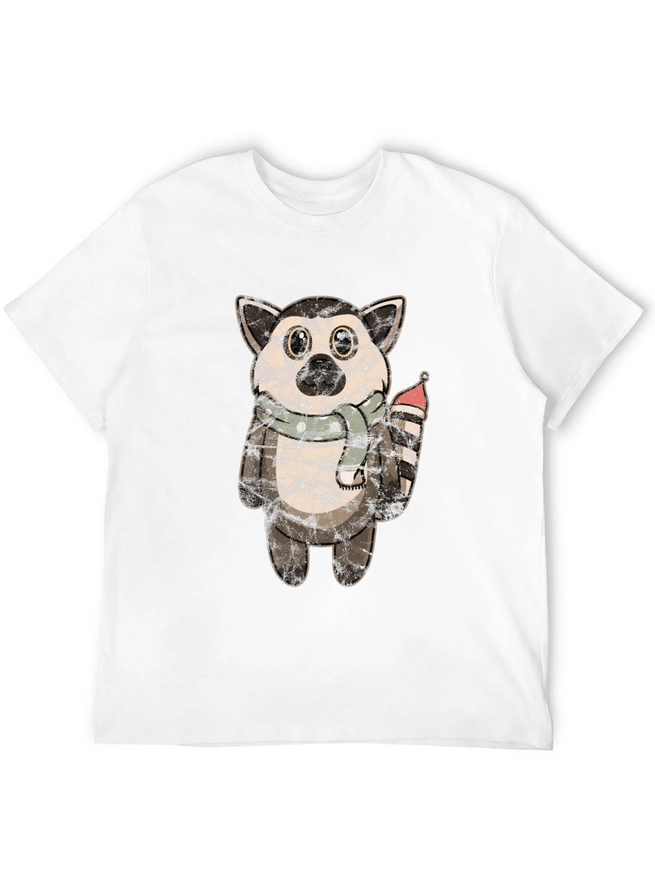 Lemur Plush Graphic Tee - Soft Black Cotton