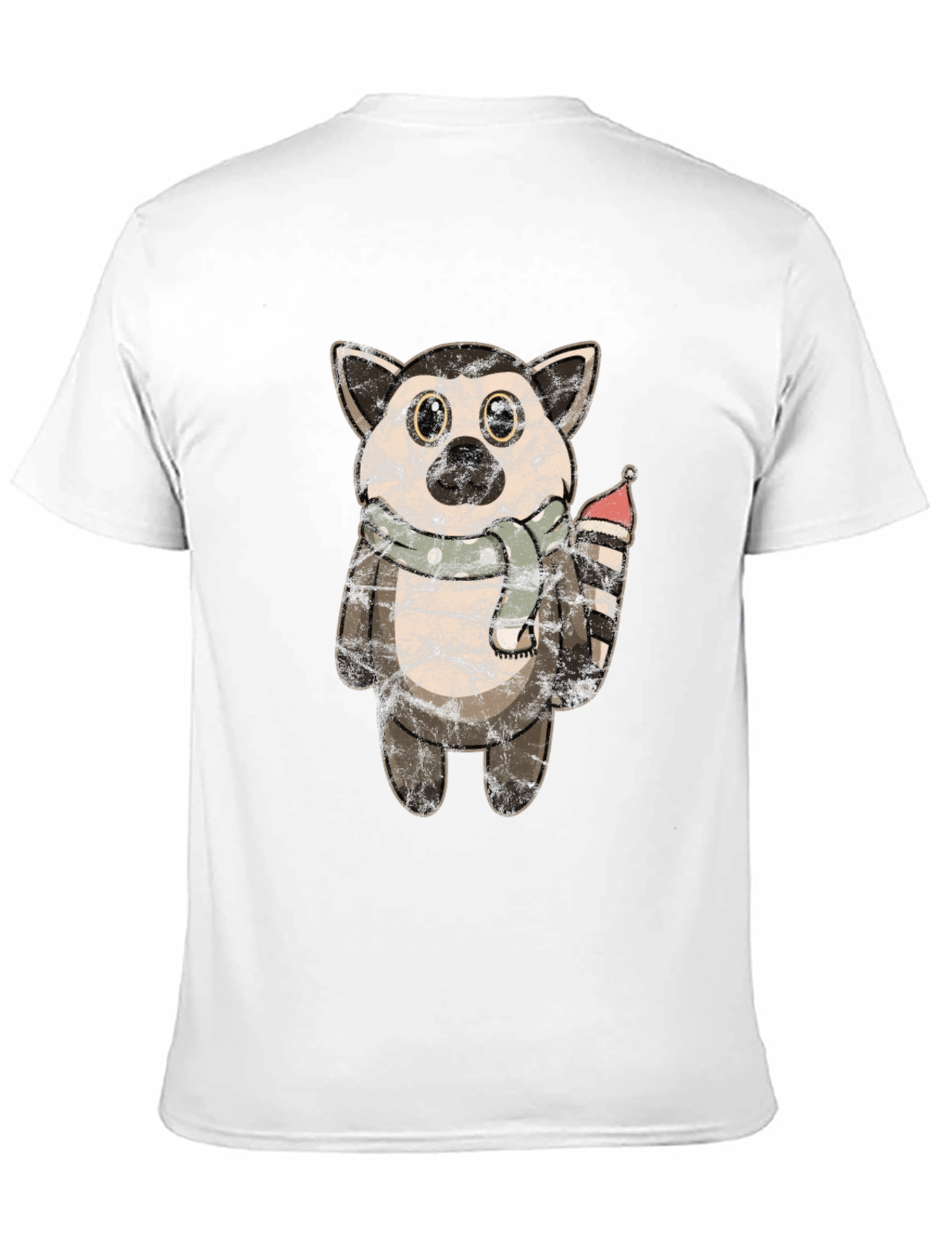 Lemur Plush Graphic Tee - Soft Black Cotton