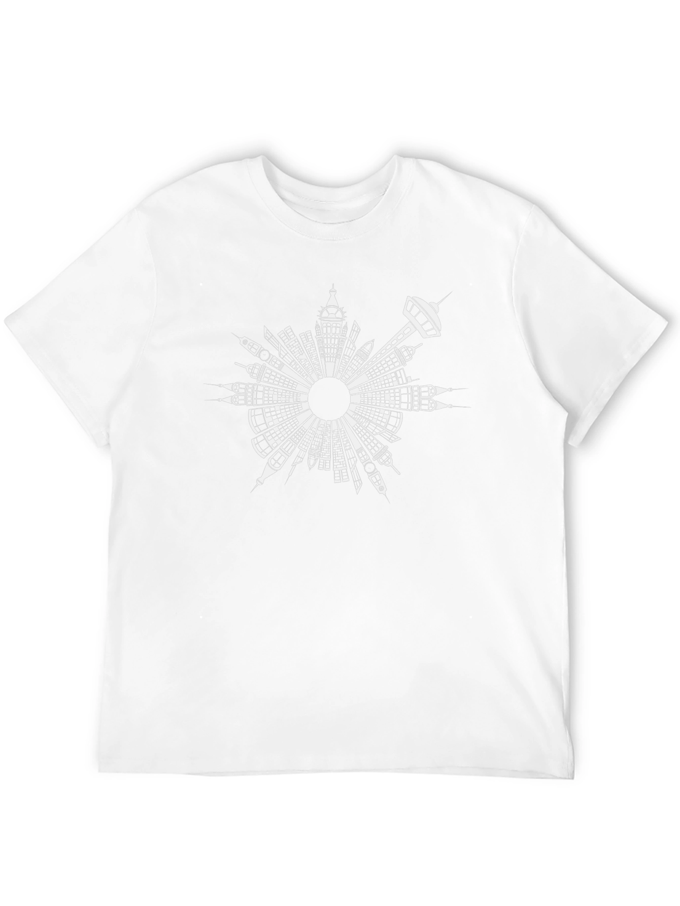 Abstract Cityscape Graphic Black T-Shirt