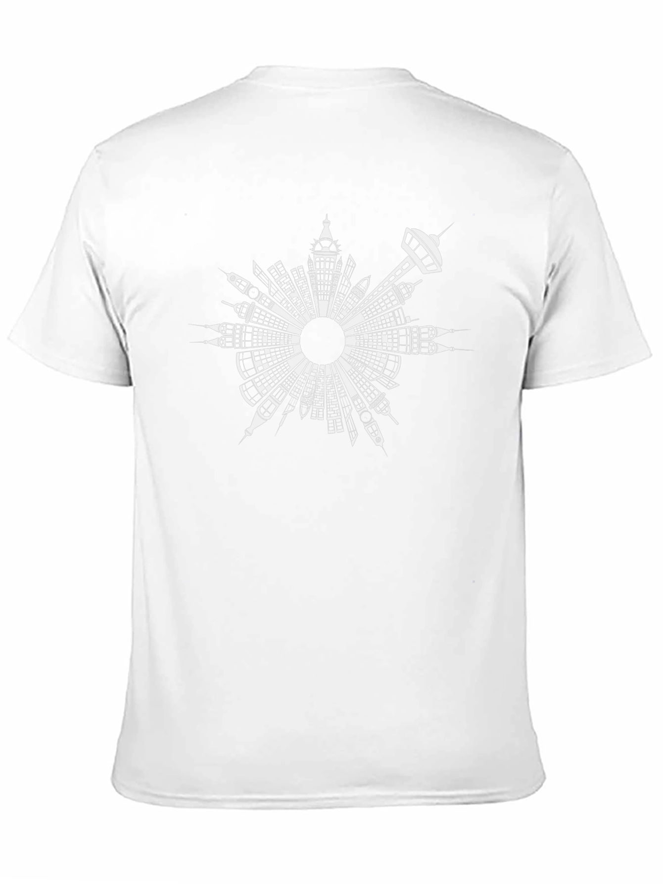 Abstract Cityscape Graphic Black T-Shirt