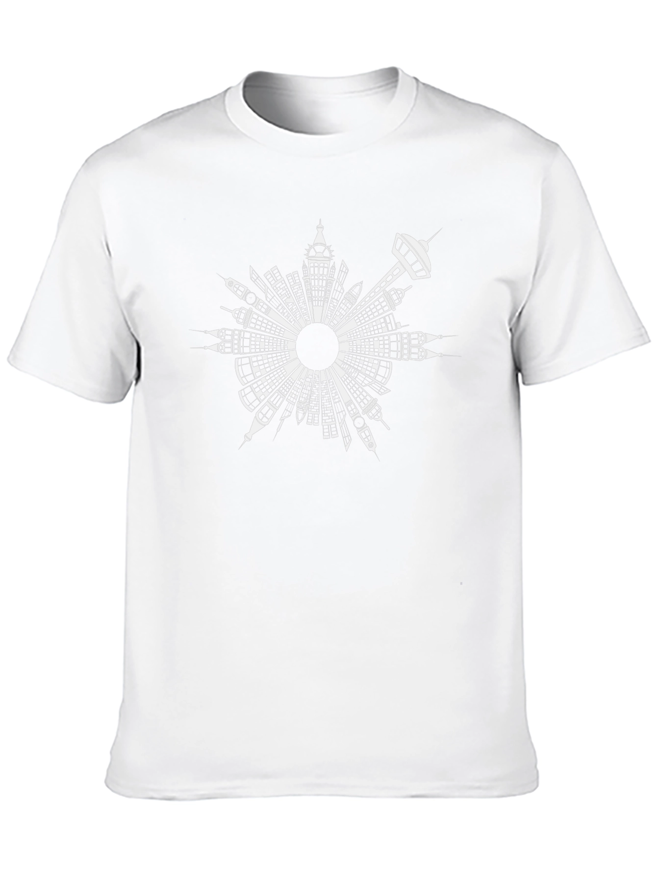 Abstract Cityscape Graphic Black T-Shirt