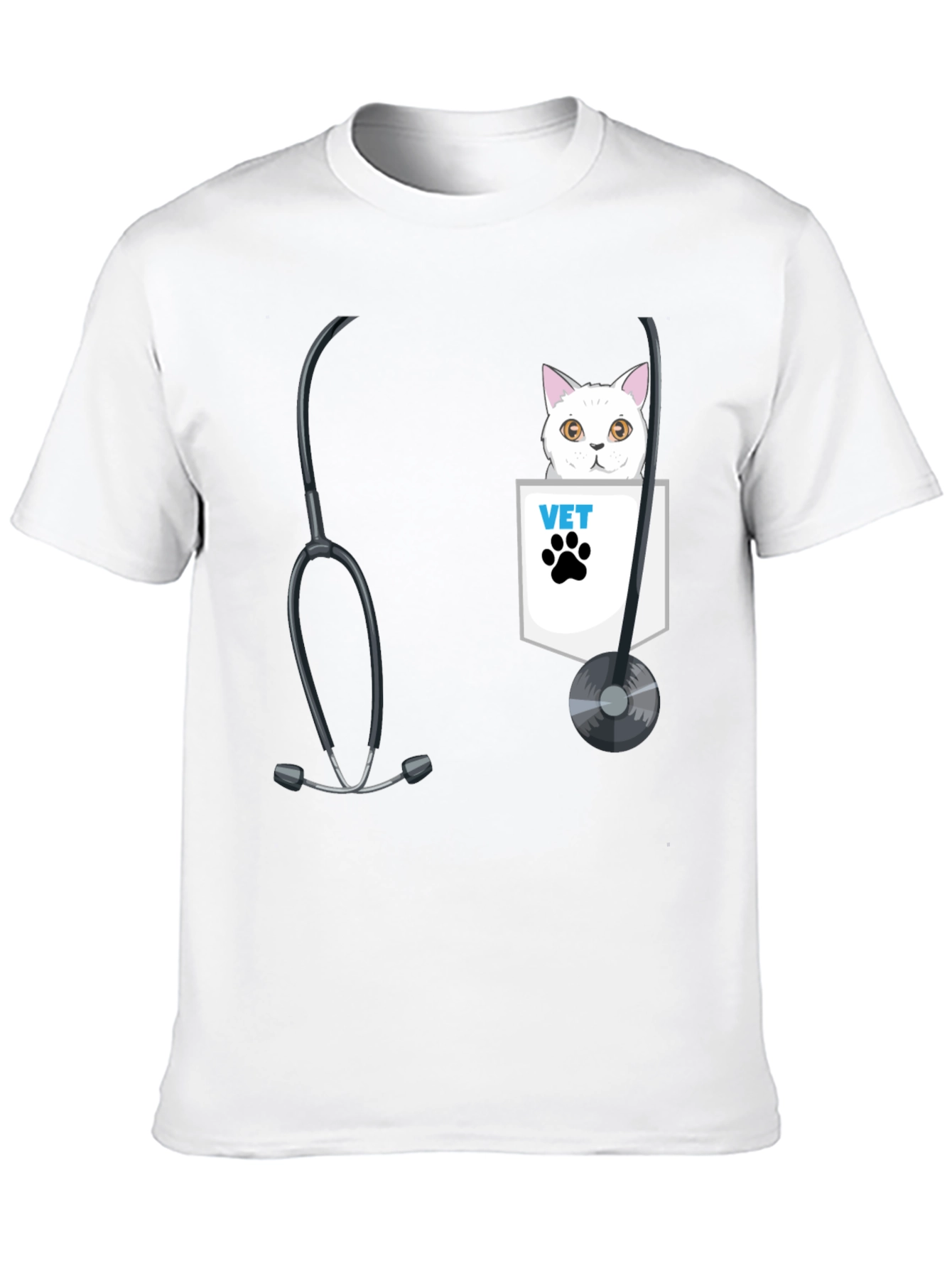 Vet Cat Pocket T-Shirt - Animal Lover Tee