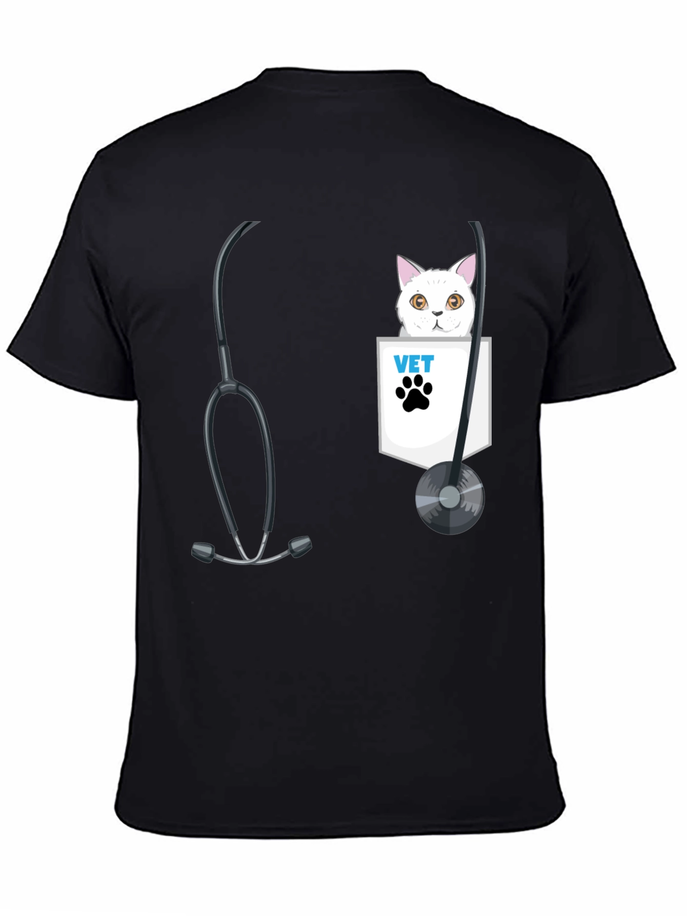 Vet Cat Pocket T-Shirt - Animal Lover Tee