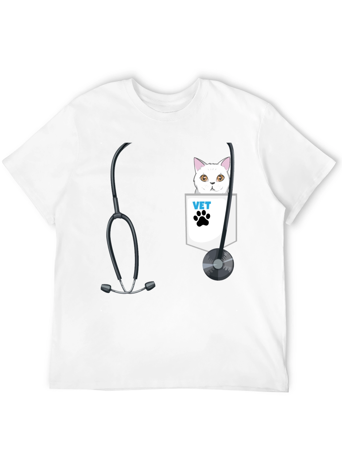 Vet Cat Pocket T-Shirt - Animal Lover Tee