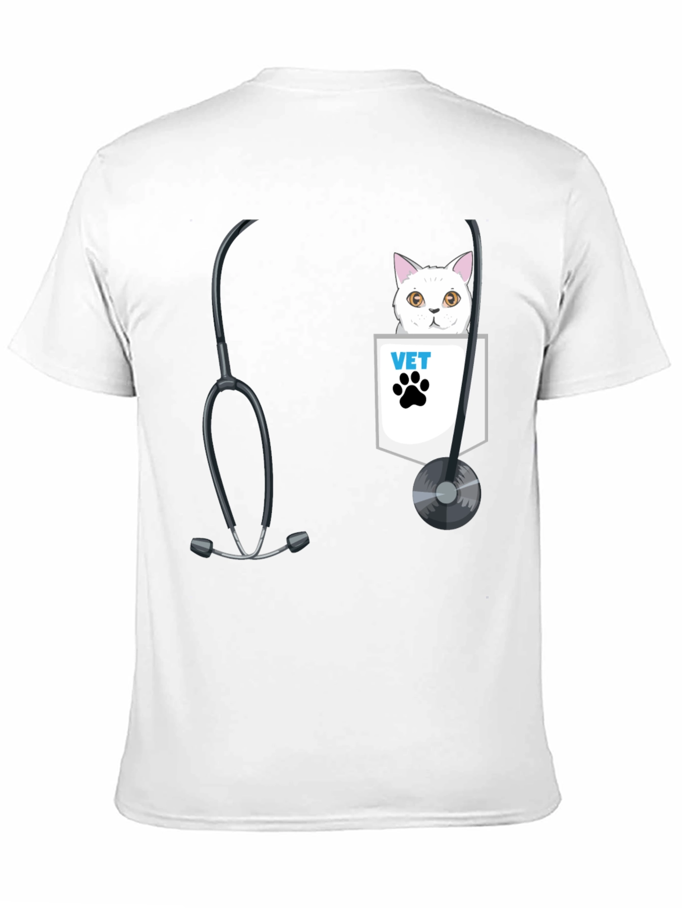 Vet Cat Pocket T-Shirt - Animal Lover Tee