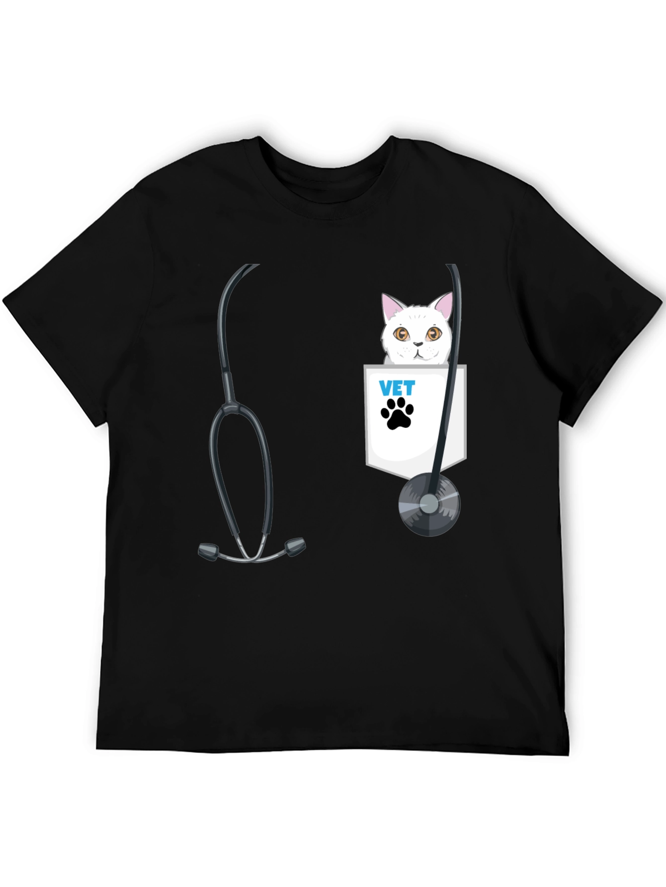 Vet Cat Pocket T-Shirt - Animal Lover Tee