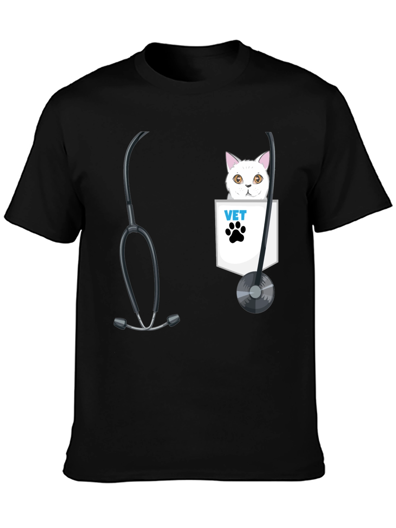 Vet Cat Pocket T-Shirt - Animal Lover Tee