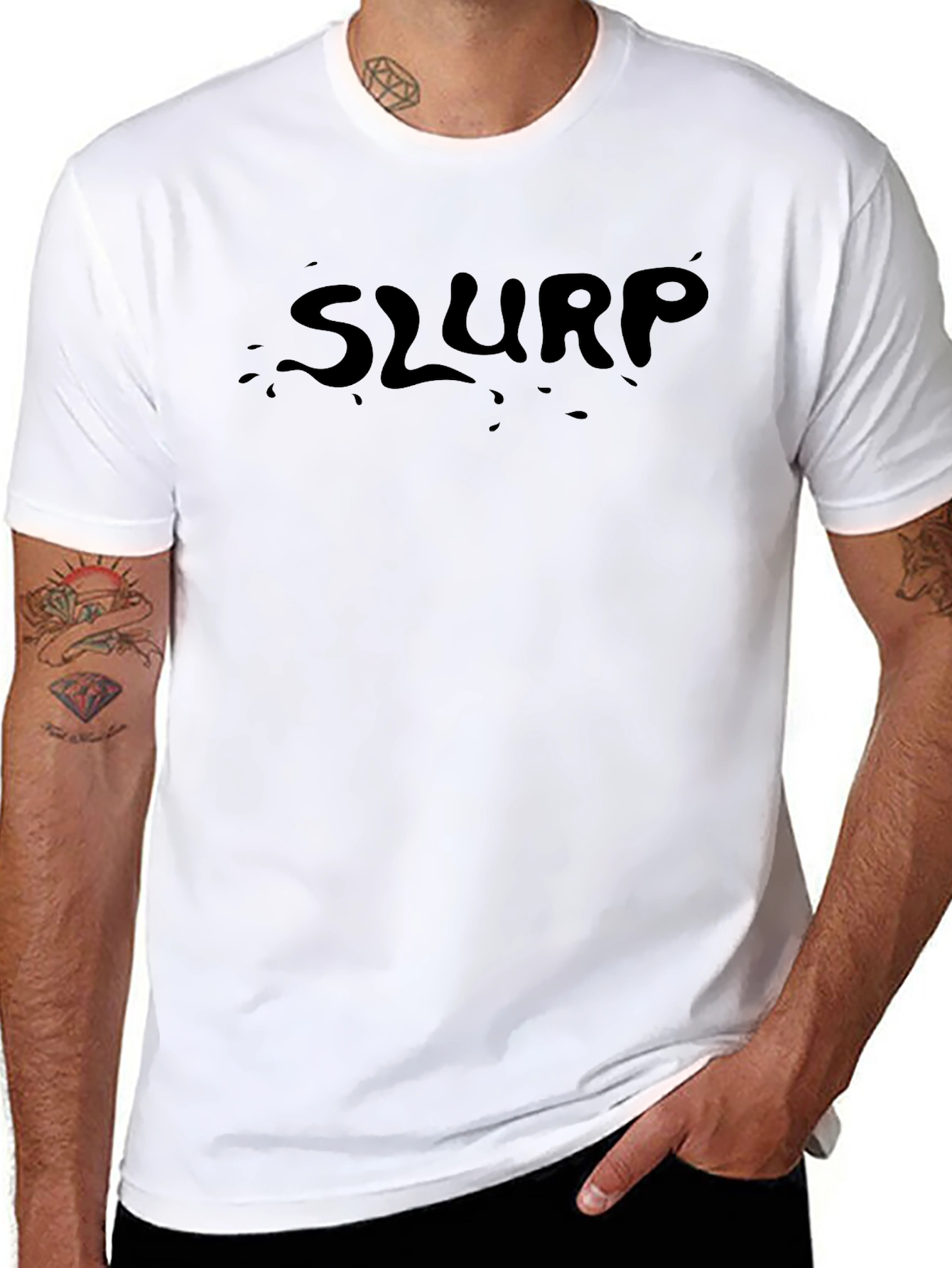 Mens Black SLURP Graphic Print T-Shirt