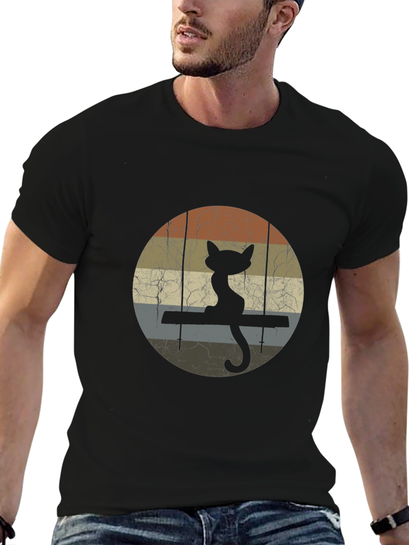 Retro Cat Swing Graphic Tee
