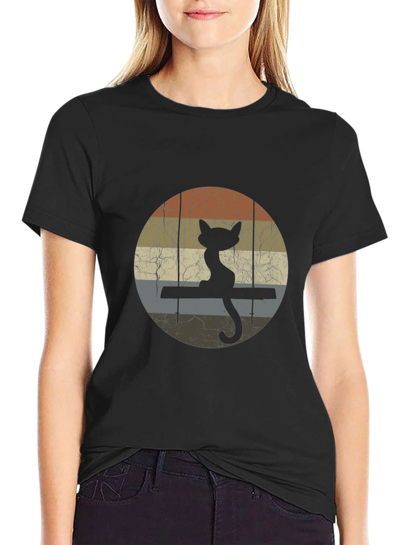 Retro Cat Swing Graphic Tee
