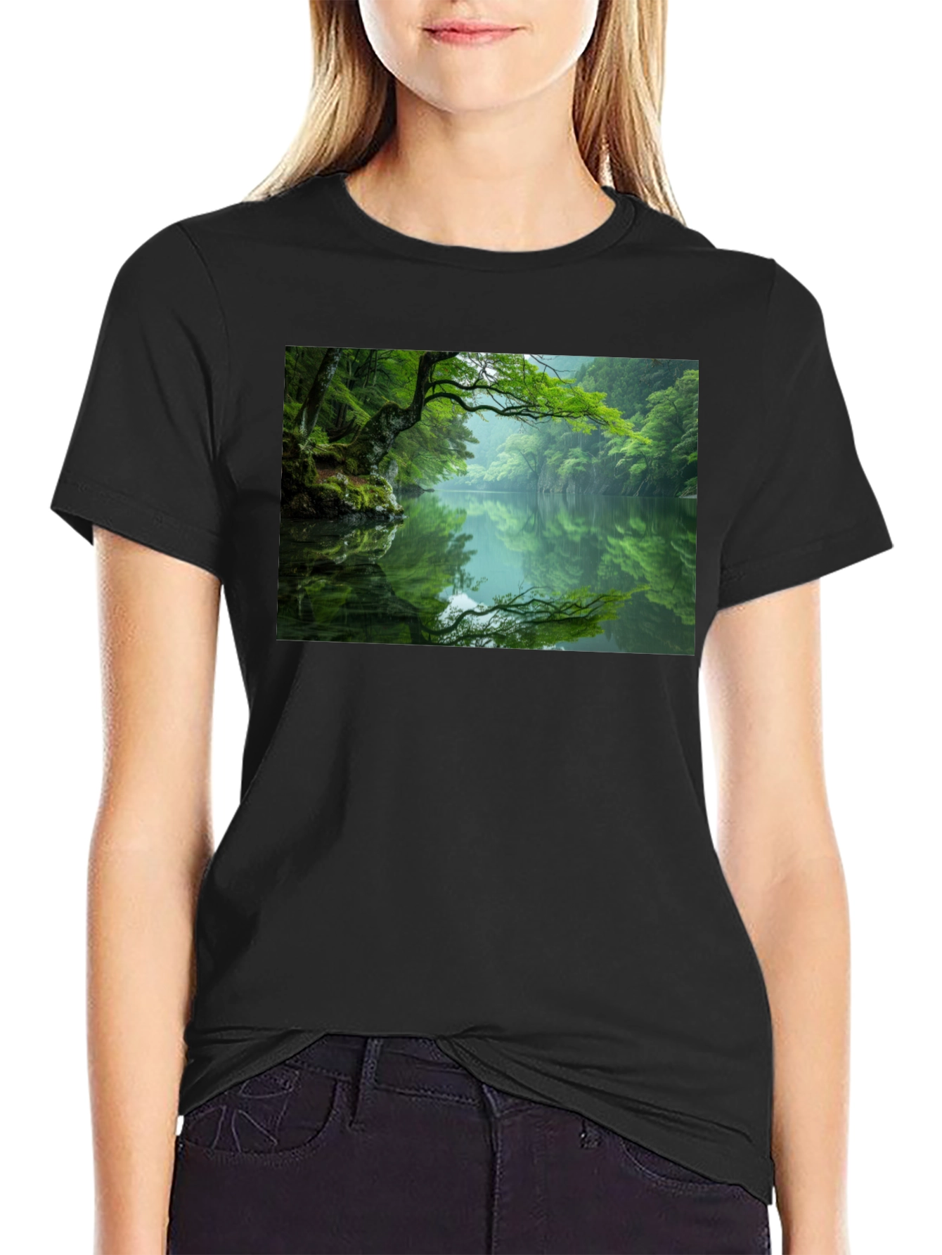 Nature Reflection Graphic Tee - Black