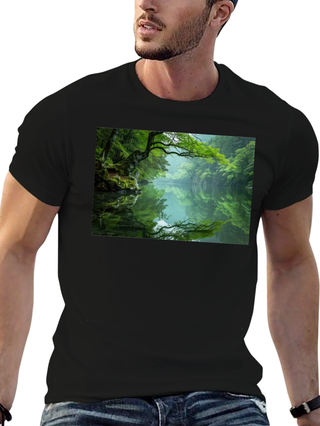 Nature Reflection Graphic Tee - Black