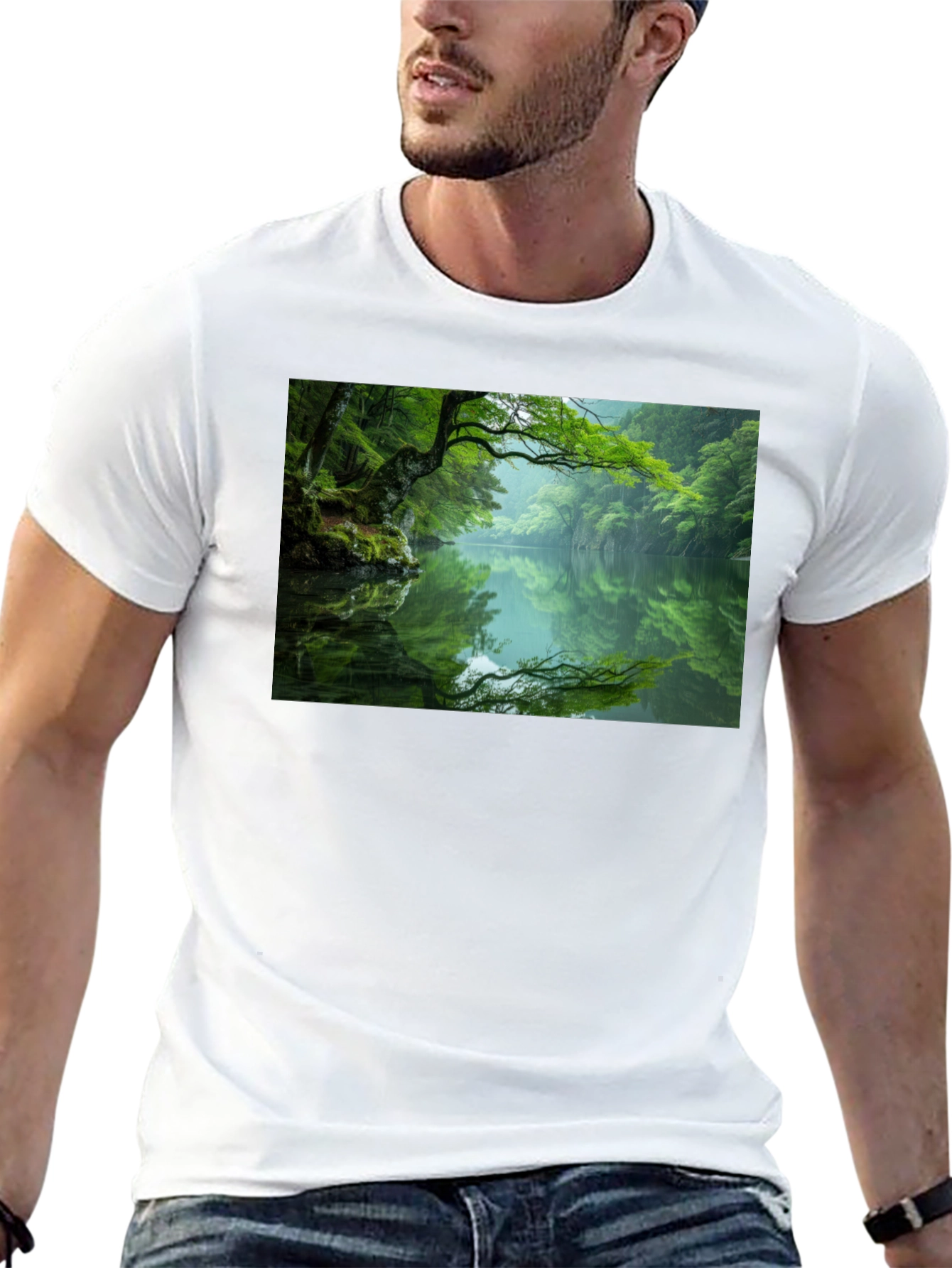 Nature Reflection Graphic Tee - Black