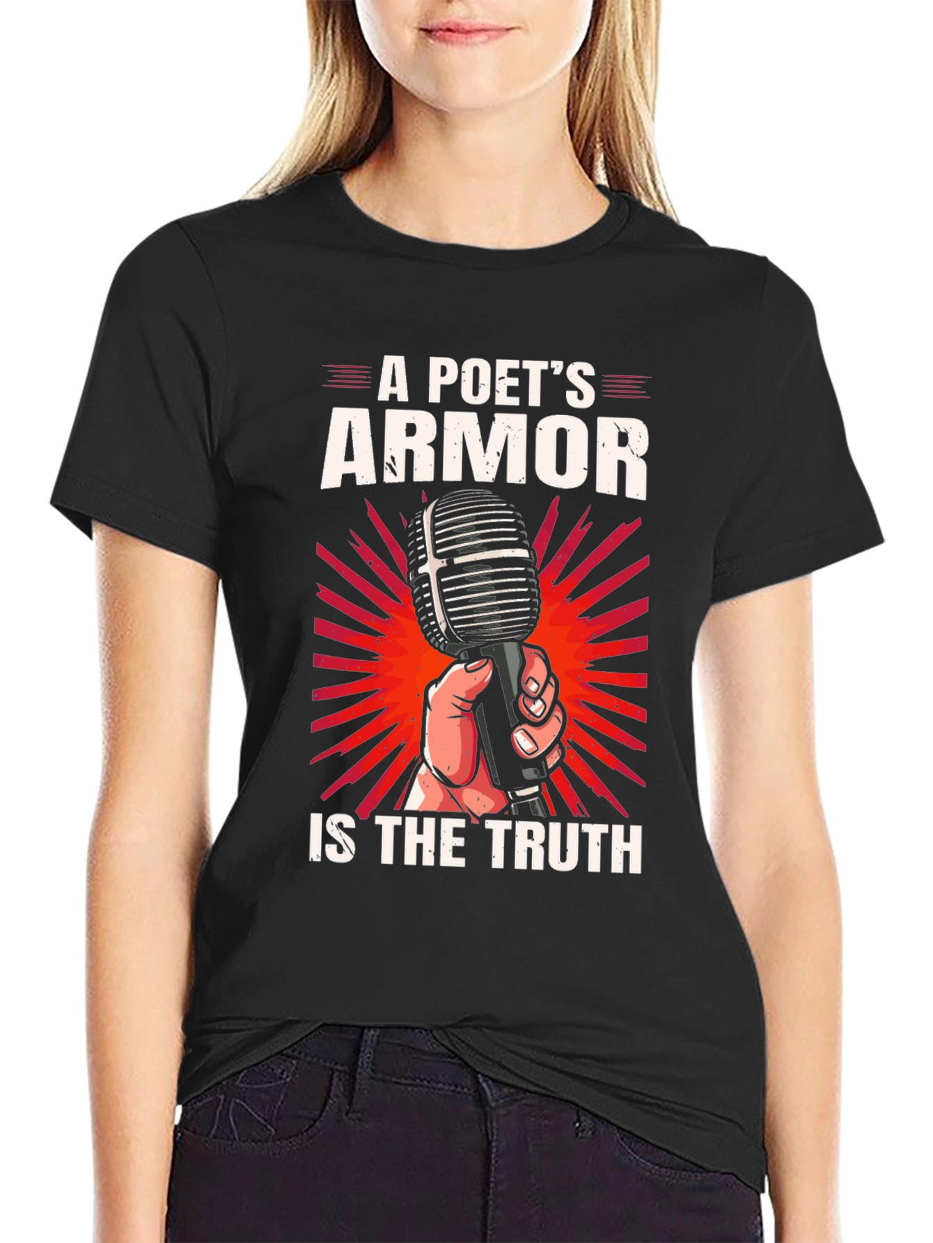 Poets Armor T-Shirt - Truth Microphone Design