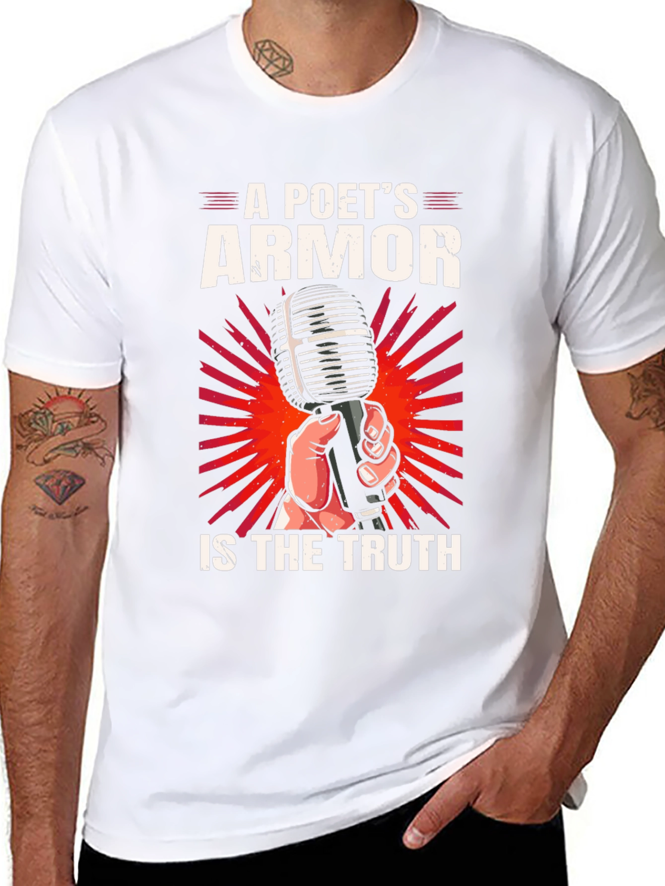 Poets Armor T-Shirt - Truth Microphone Design