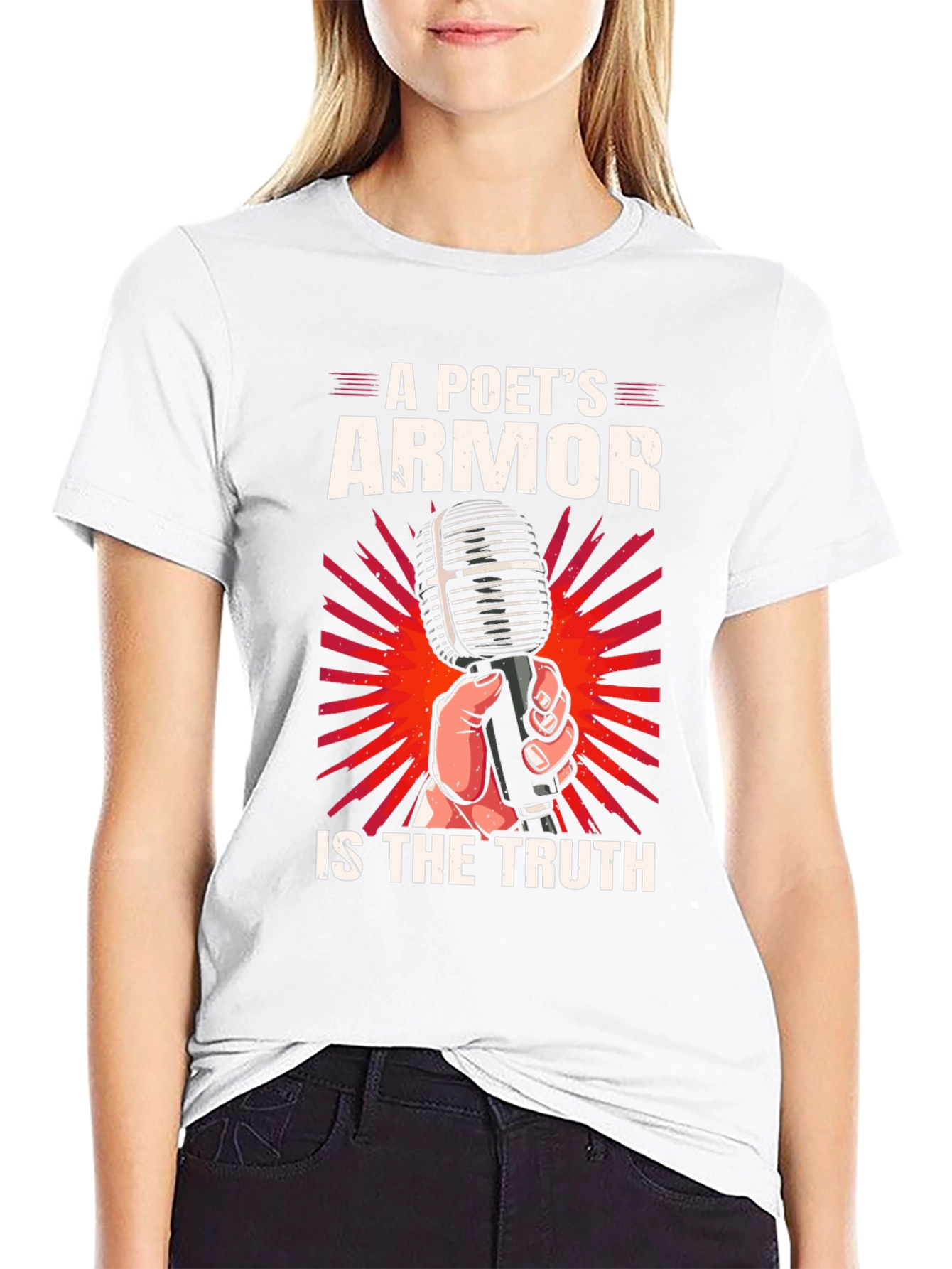 Poets Armor T-Shirt - Truth Microphone Design