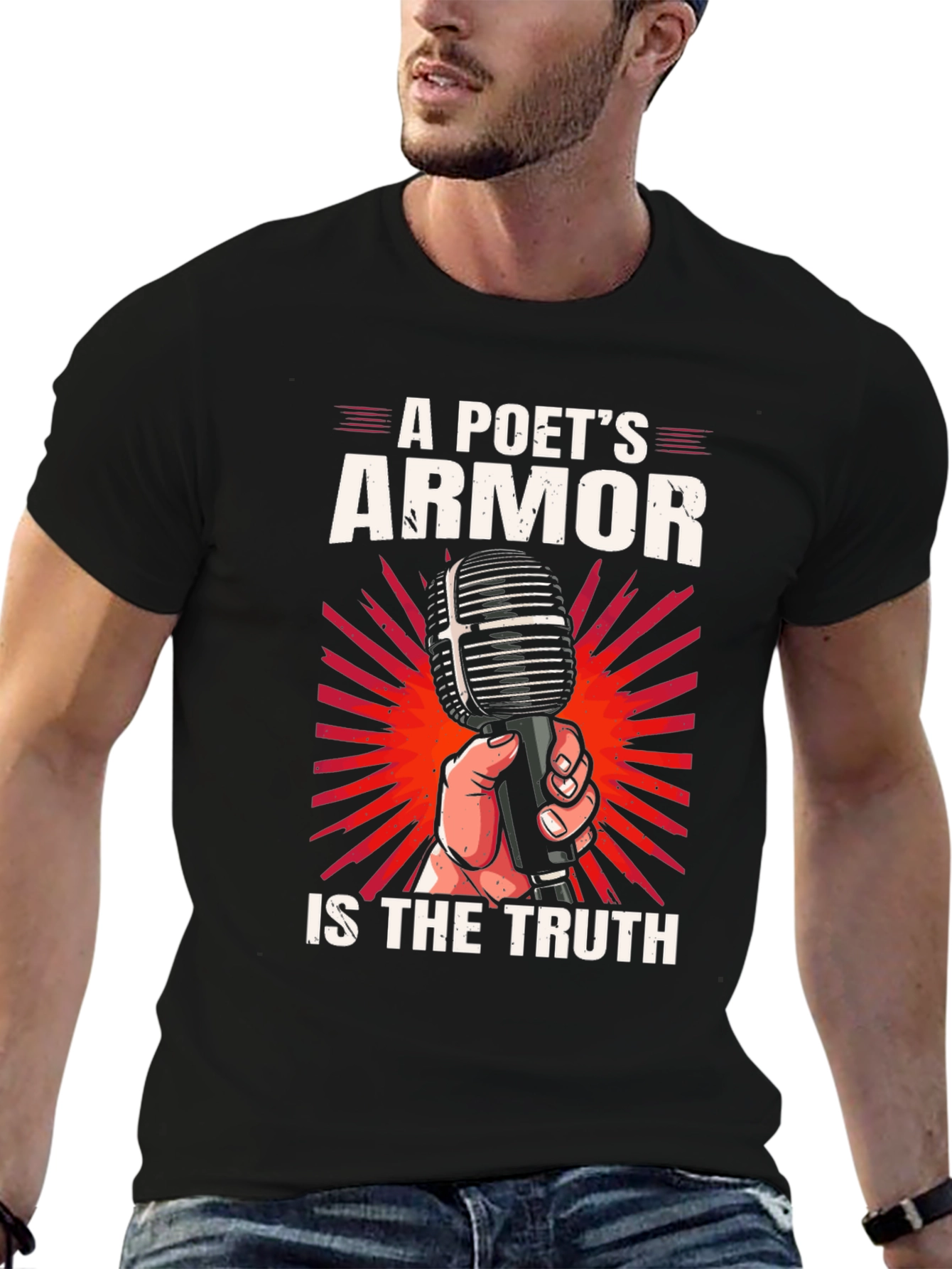 Poets Armor T-Shirt - Truth Microphone Design