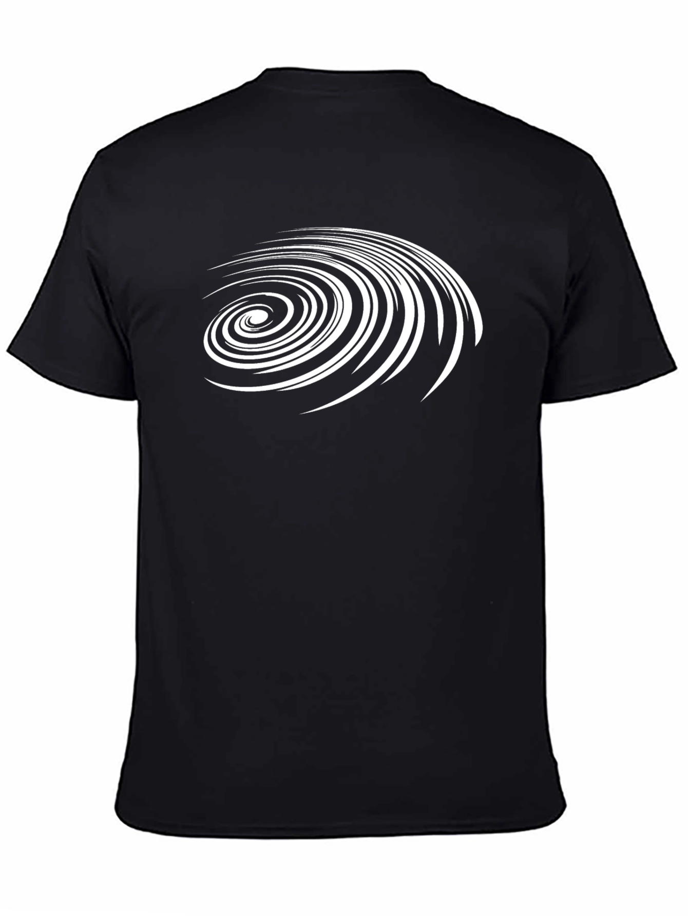 Abstract Spiral Graphic Print Black T-Shirt