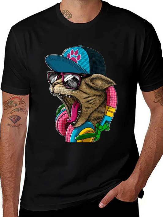 Cool Cat Graphic Tee - Funky Urban Style