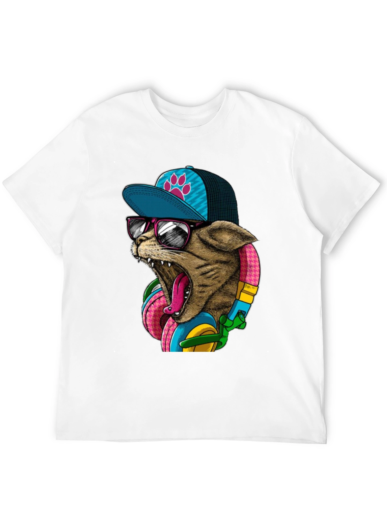 Cool Cat Graphic Tee - Funky Urban Style