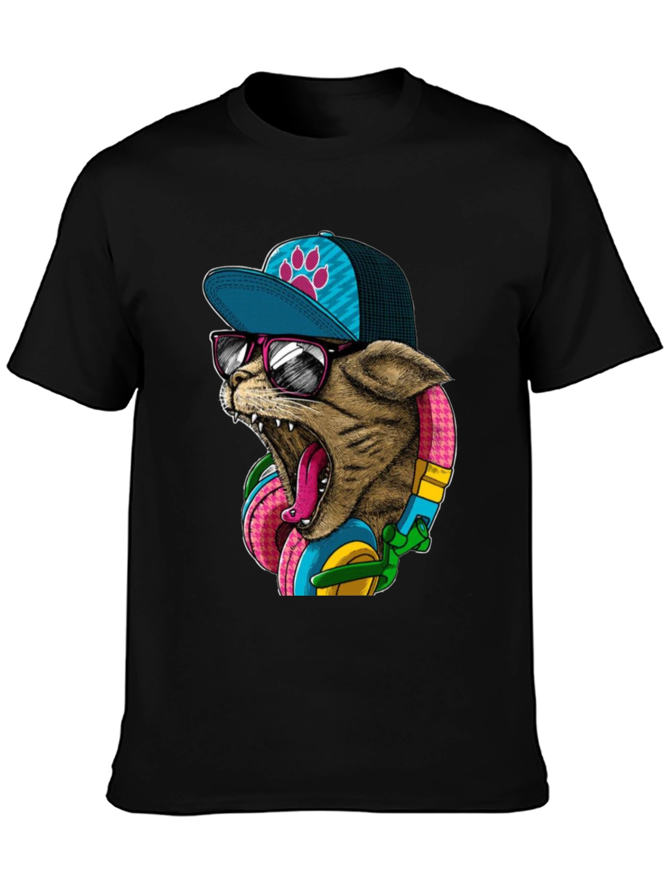 Cool Cat Graphic Tee - Funky Urban Style